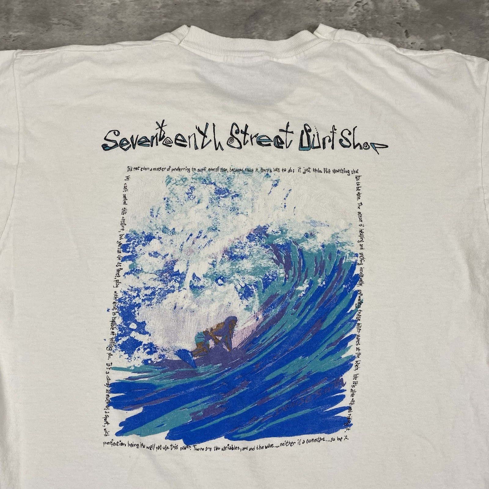 vintage 90s 17th STREET SURF SHOP t shirt XL FOTL surfing skate street