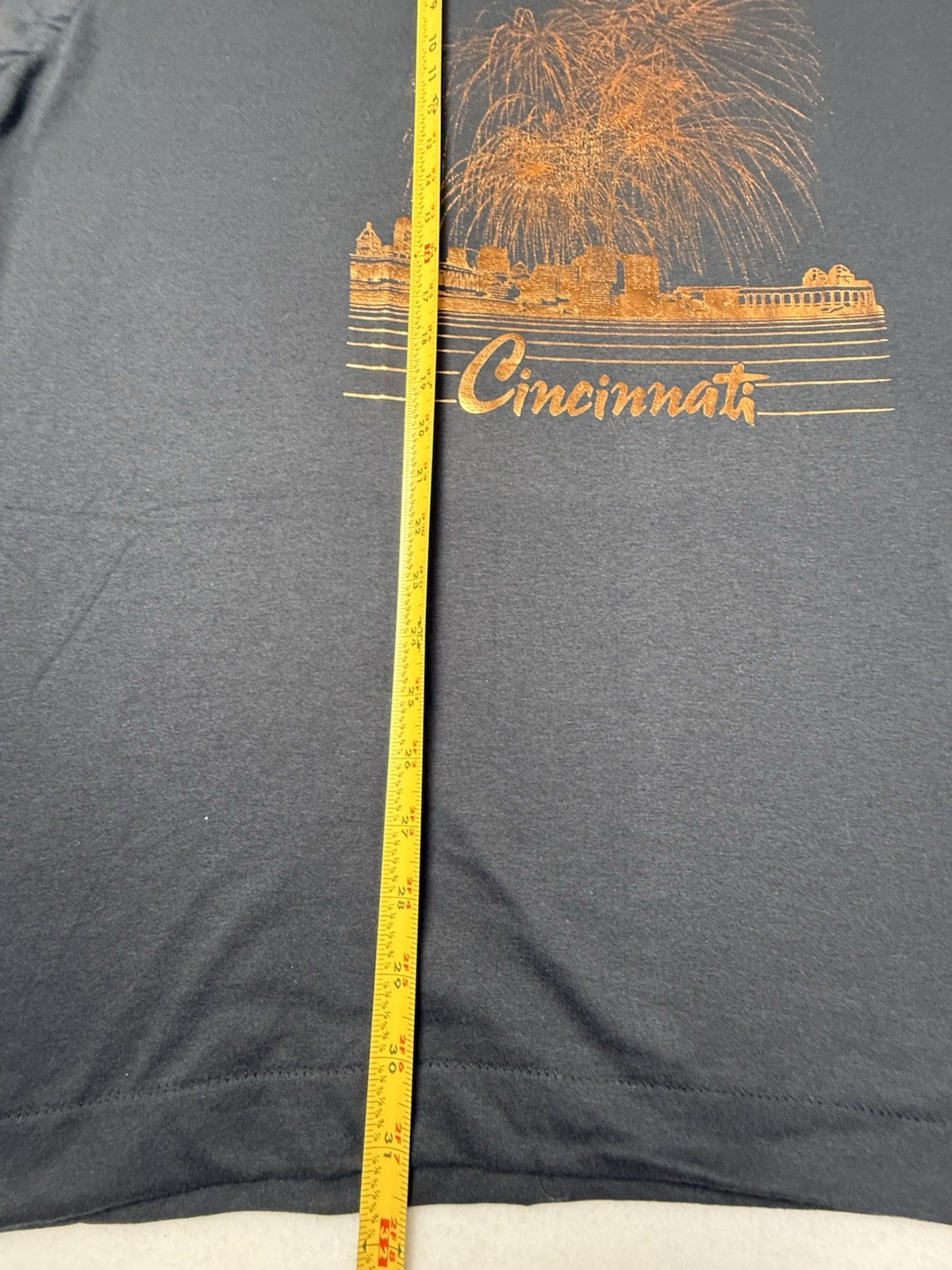 Vintage Screen Stars Best Cincinnati Fireworks T Shirt XXXL Black Gold Made USA