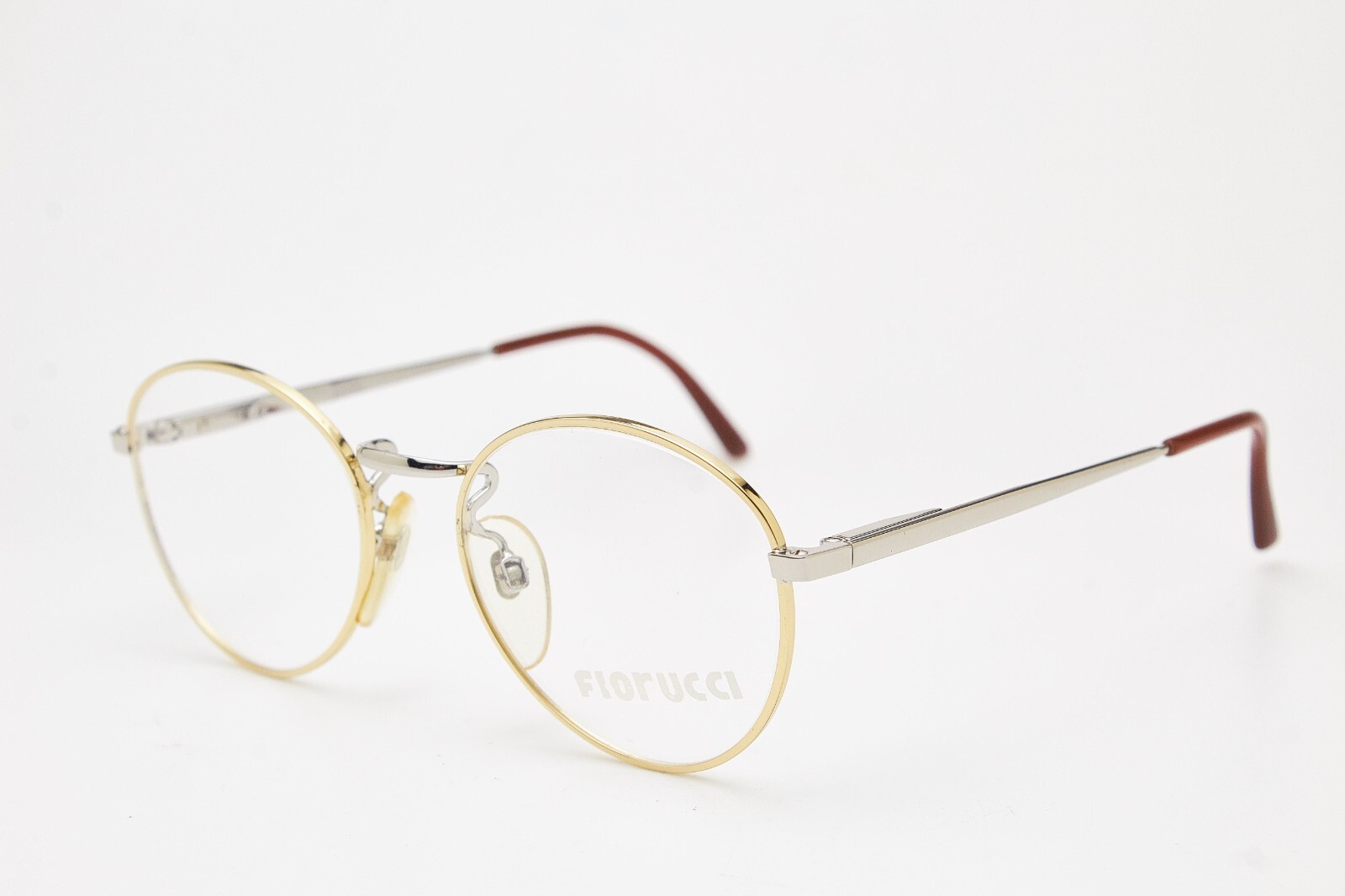 FLORUCCI HI-TECH 11 46/20 Silver/Gold Vintage Round Frame Eyewear 80* Woman Man