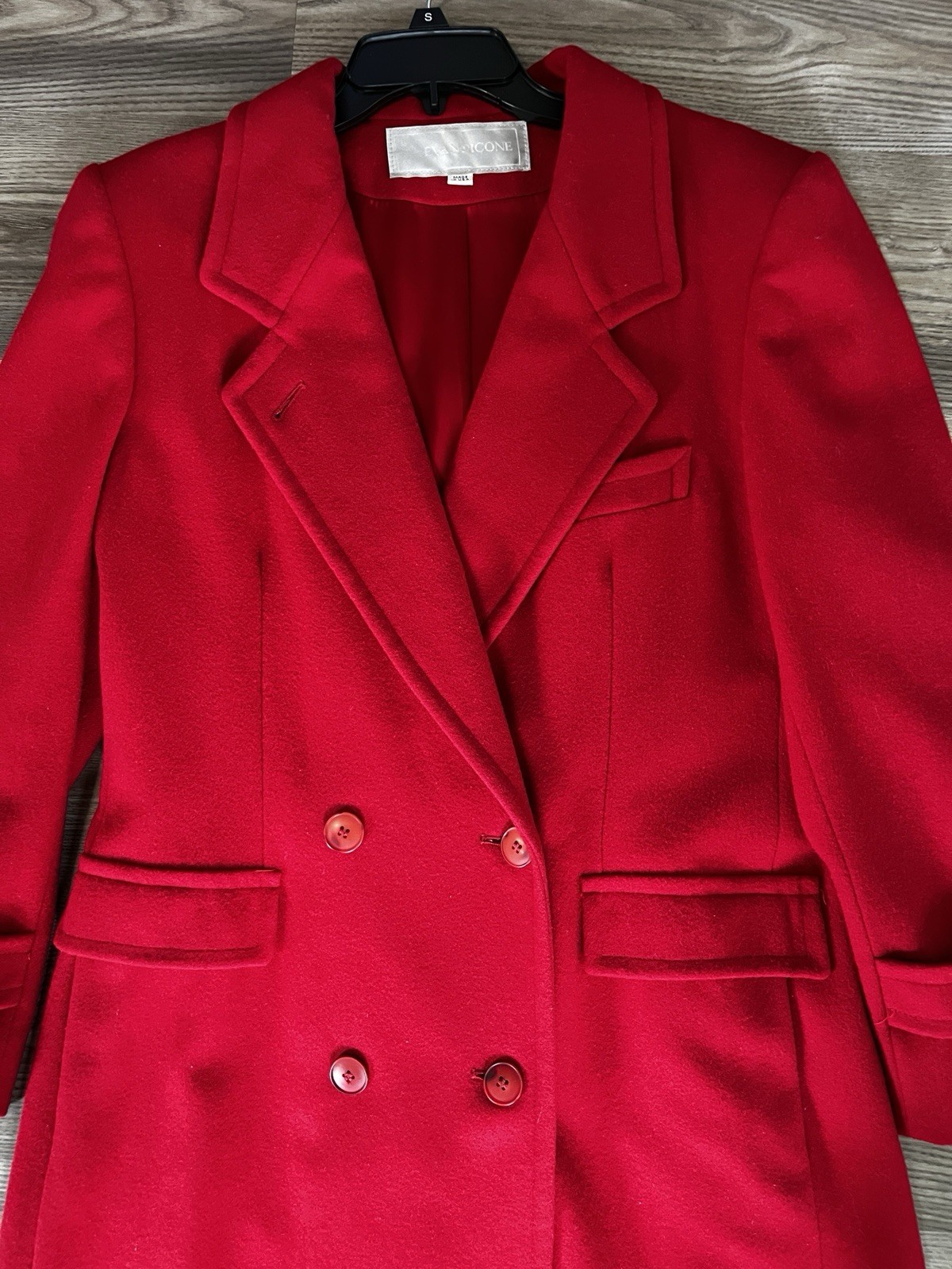 VTG Evan Picone Long 100% Wool Double Breasted Coat Women’s Medium Bright Red