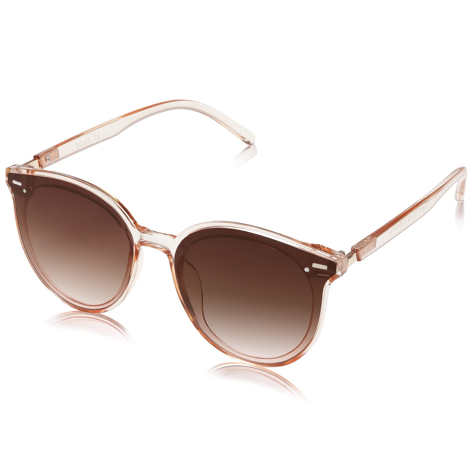 SOJOS Classic Round Sunglasses for Women Men Retro Vintage Large, Brown