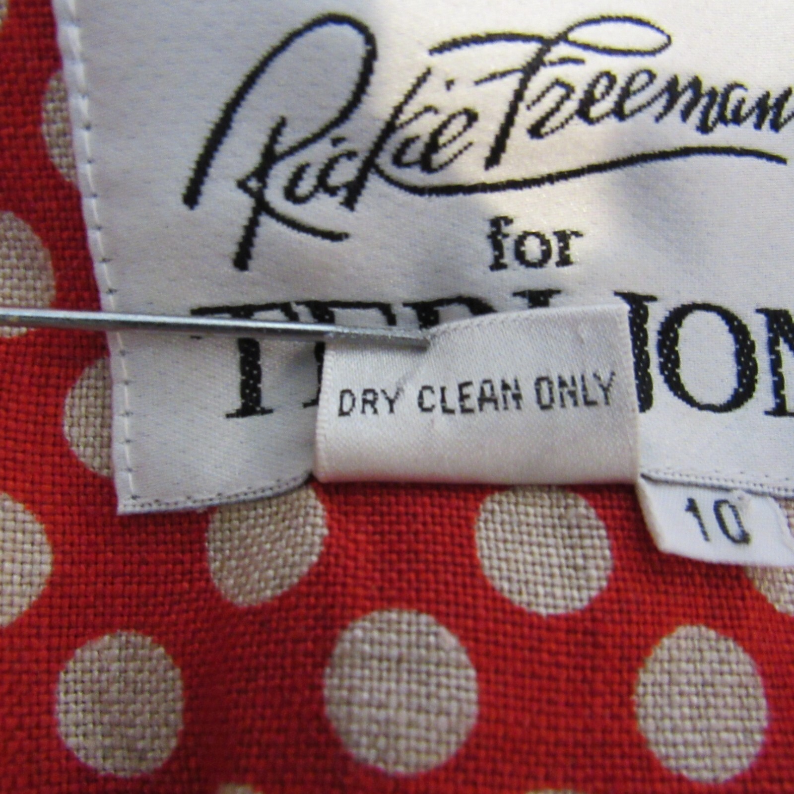 100% Linen Women’s Shirt Short Sleeve Red White Polka Dot Career Business Casual