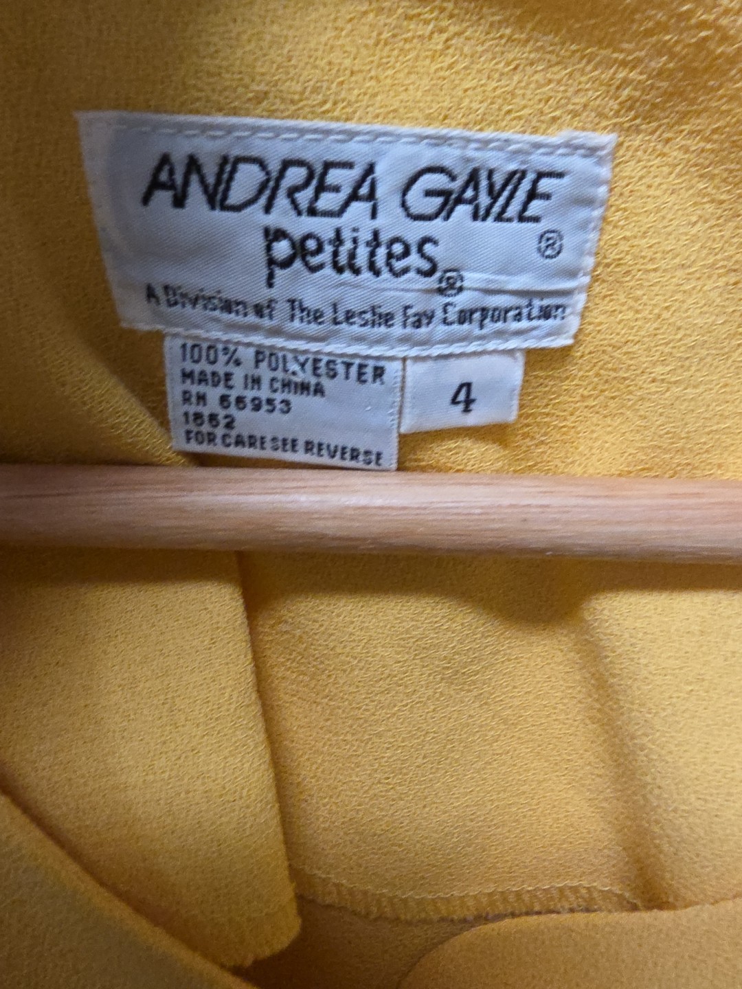 VTG Andrea Gayle Dress 4 Slit In Back Yellow Button Up Classy Old Money Church