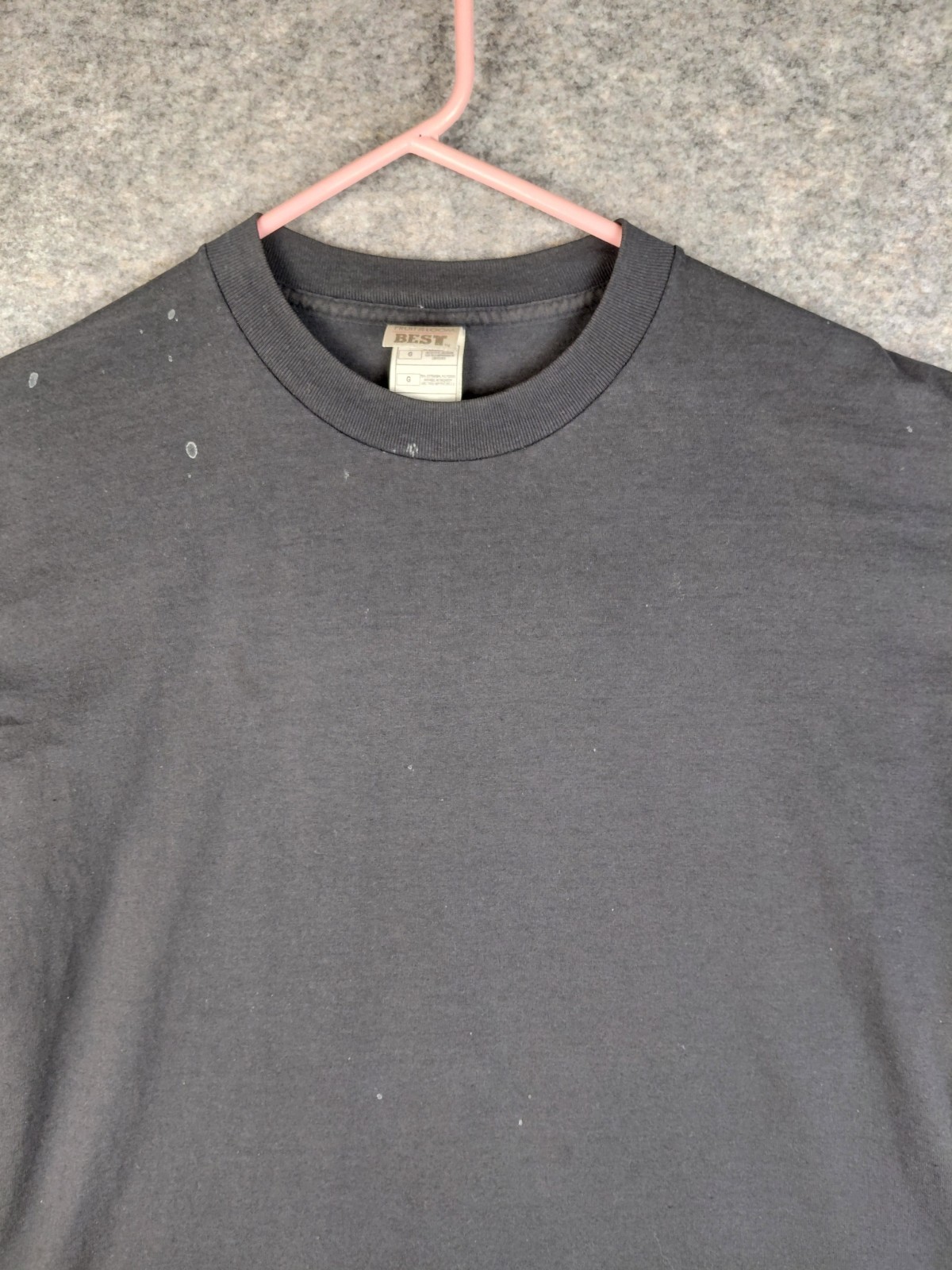 VTG FOTL BEST Horse T-shirt DISTRESSED STAINS Mens L 20.5×27.5 Black Faded