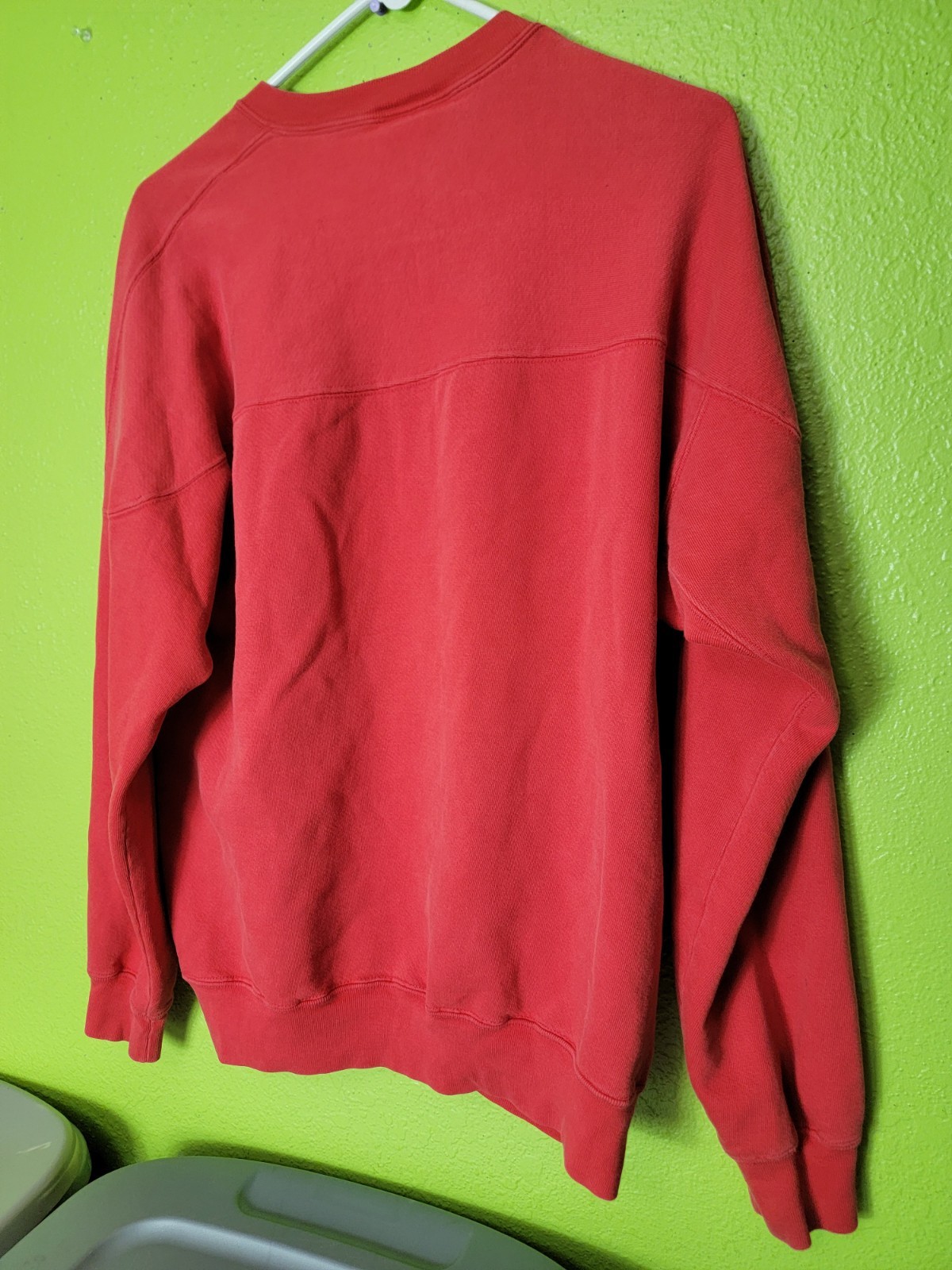 Vintage 1990s Russell Athletic Faded Red Blank Crewneck Large Made In USA Rare