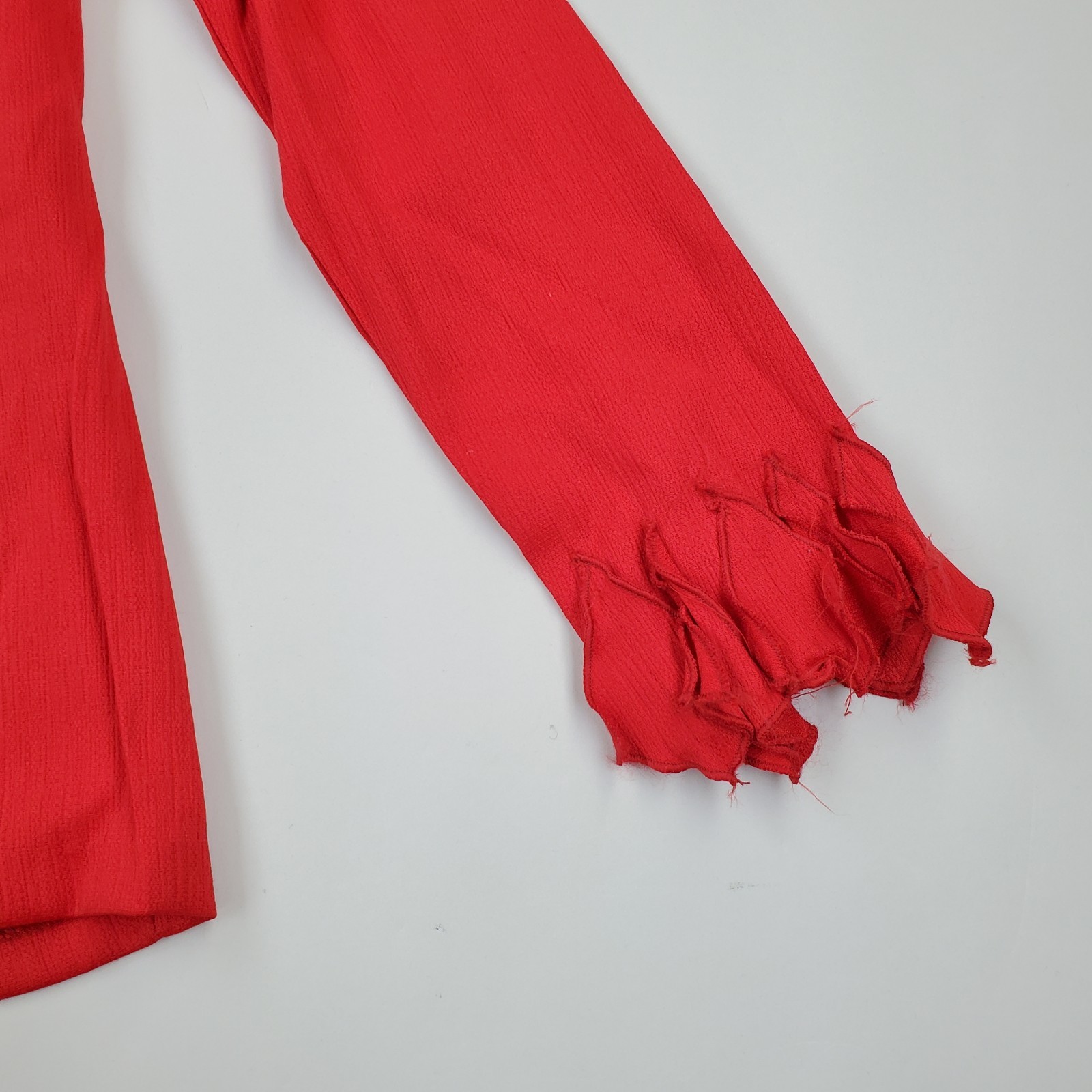 Amazing Vintage 80s 2 Piece Suit Set Blazer Skirt Red New Wave S 1980s Deadstock