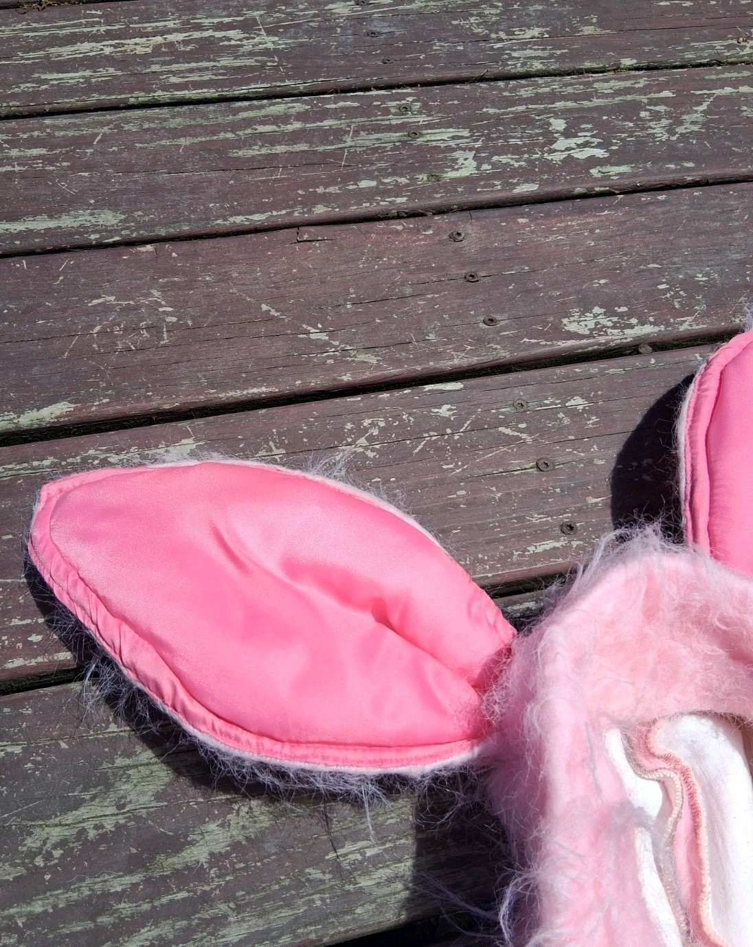 Vintage 1960s 1970s Pink Bunny Costume Hat Halloween Piglet