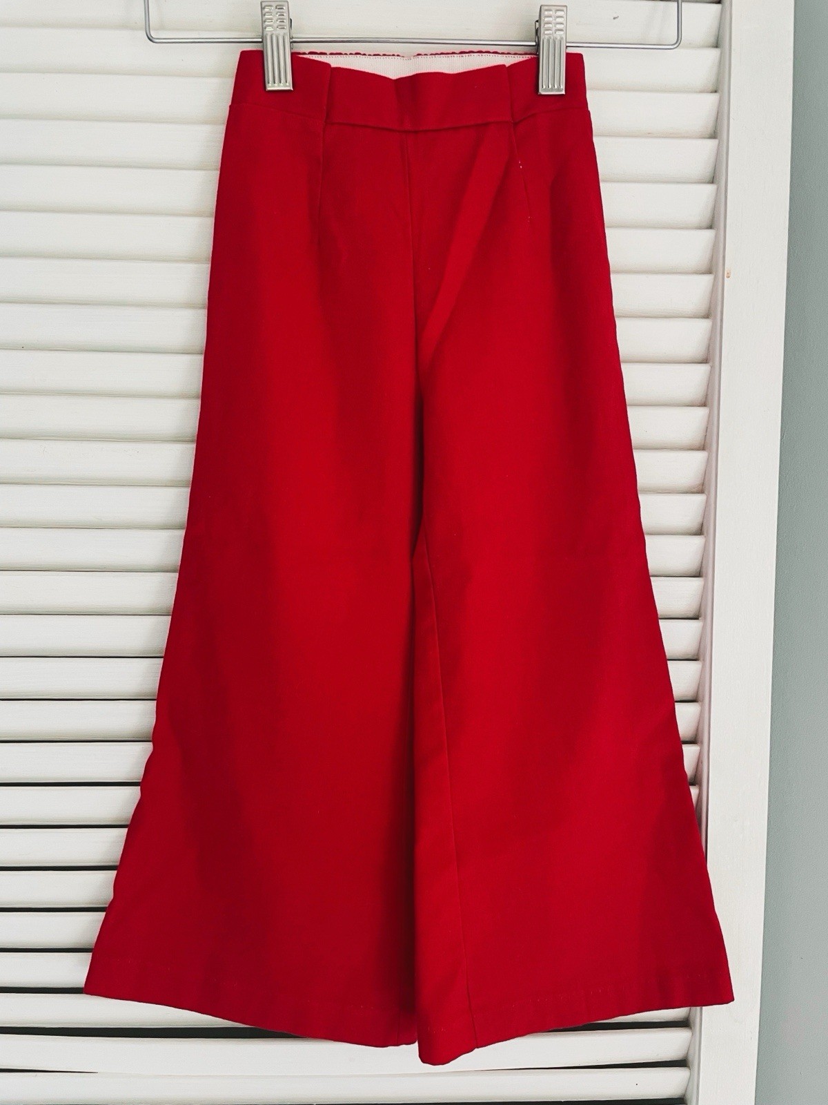 Vintage 1970s Kids Red Bell Bottom Flare Pants Size 5 Made in USA Retro Unisex