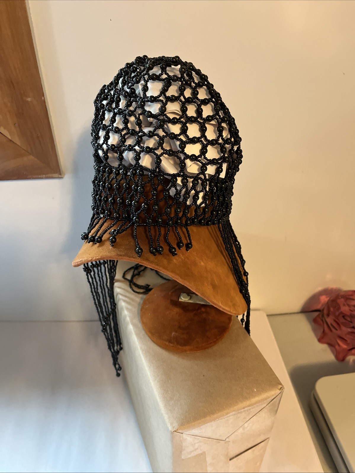 Hat Beaded Flapper Rare VTG Antique Art Deco 1920S Fringed Skull Cap Cloche