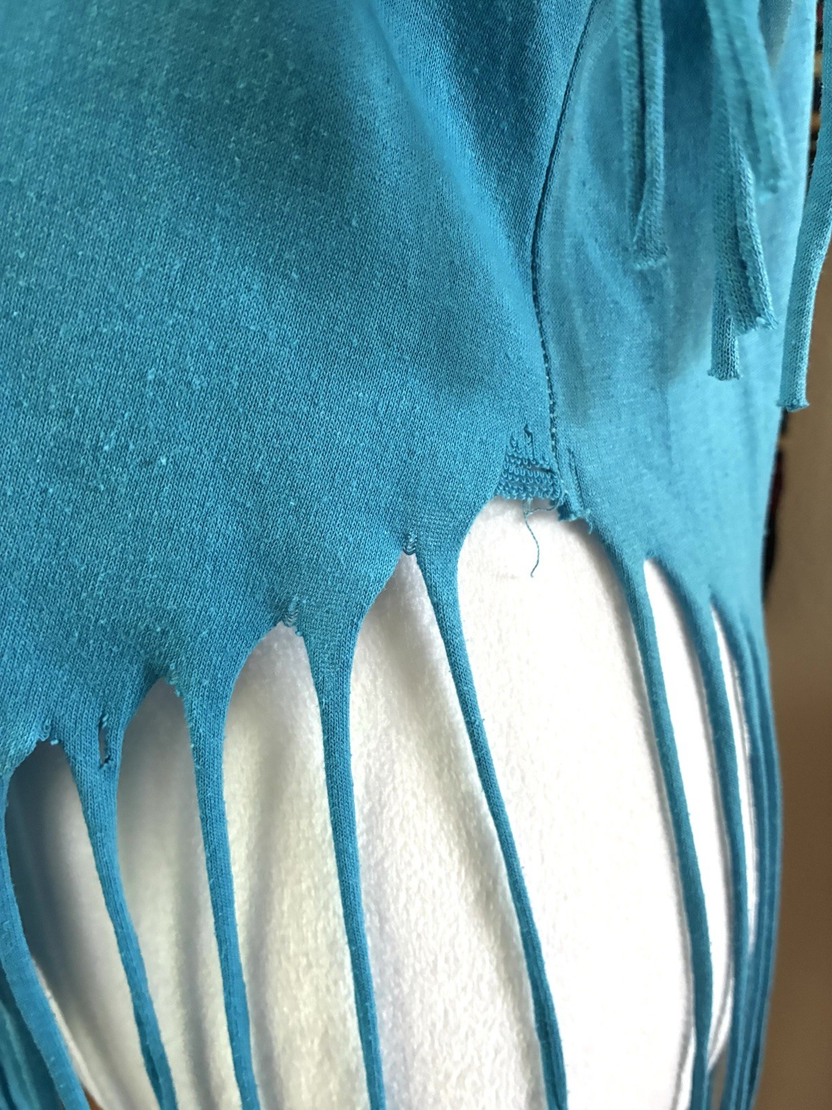 Vintage 80s 90s Las Vegas Teal Fringe Women’s T shirt Single Stitch size M