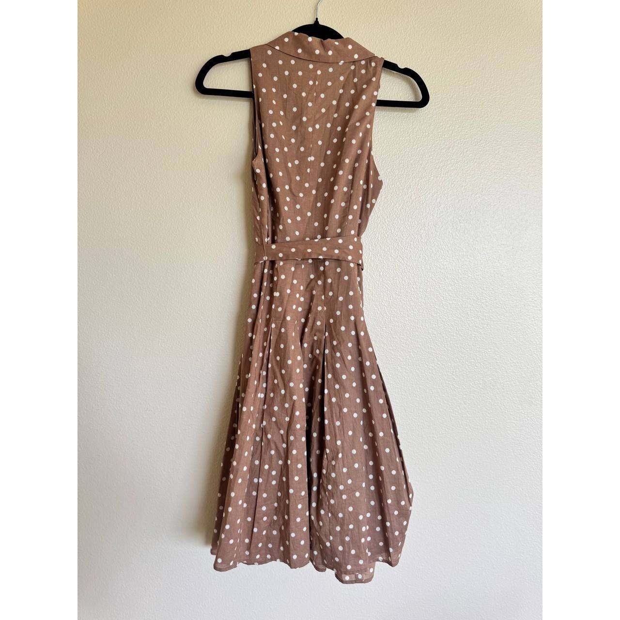 Jones Wear Brown Polka Dot Wrap Dress 4 Cottagecore Vintage Swing Pin Up Y2k