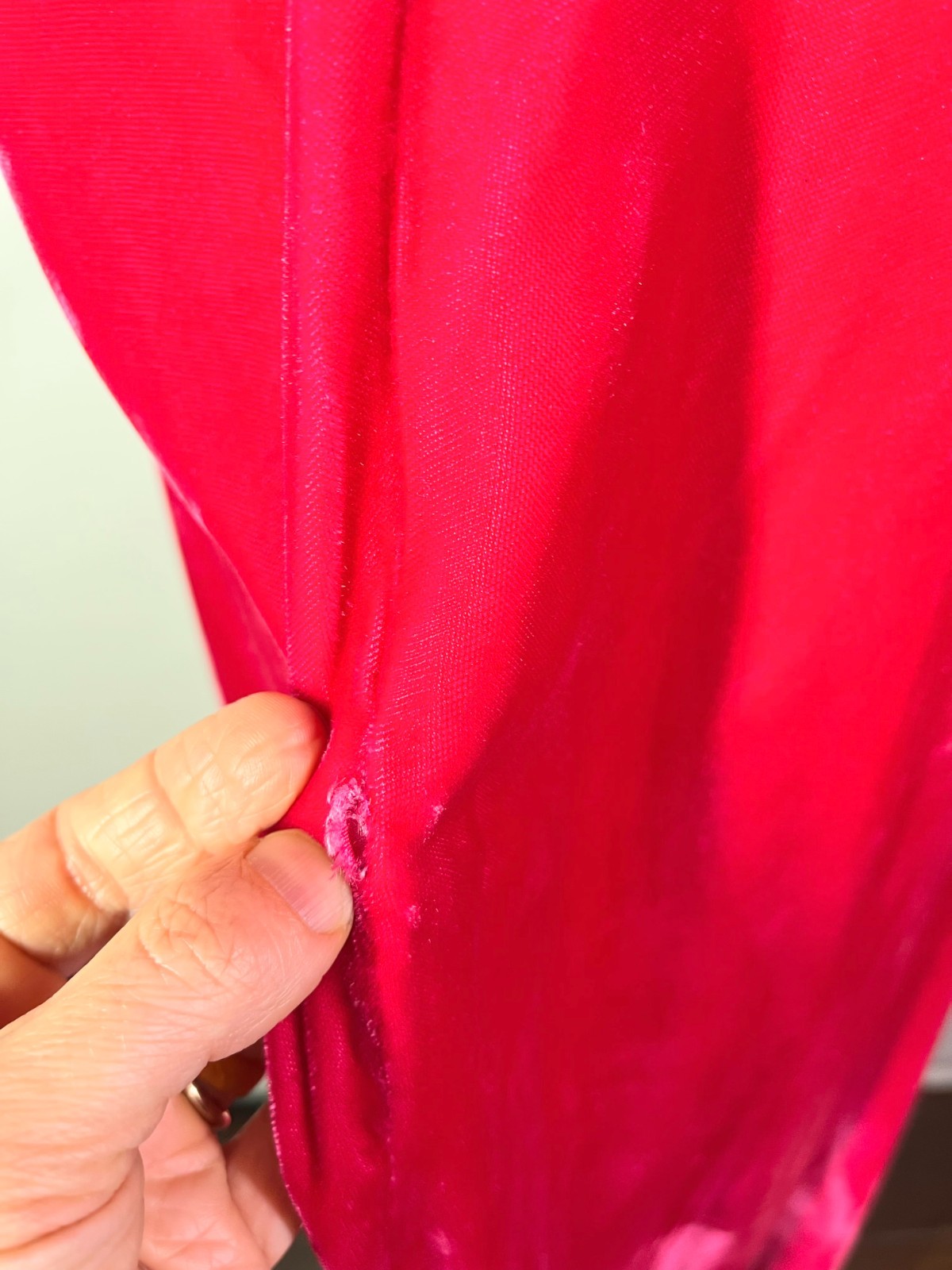 Vintage 1970s Homemade Maxi Dress Jacket Set Hot Pink Velvet Fits S