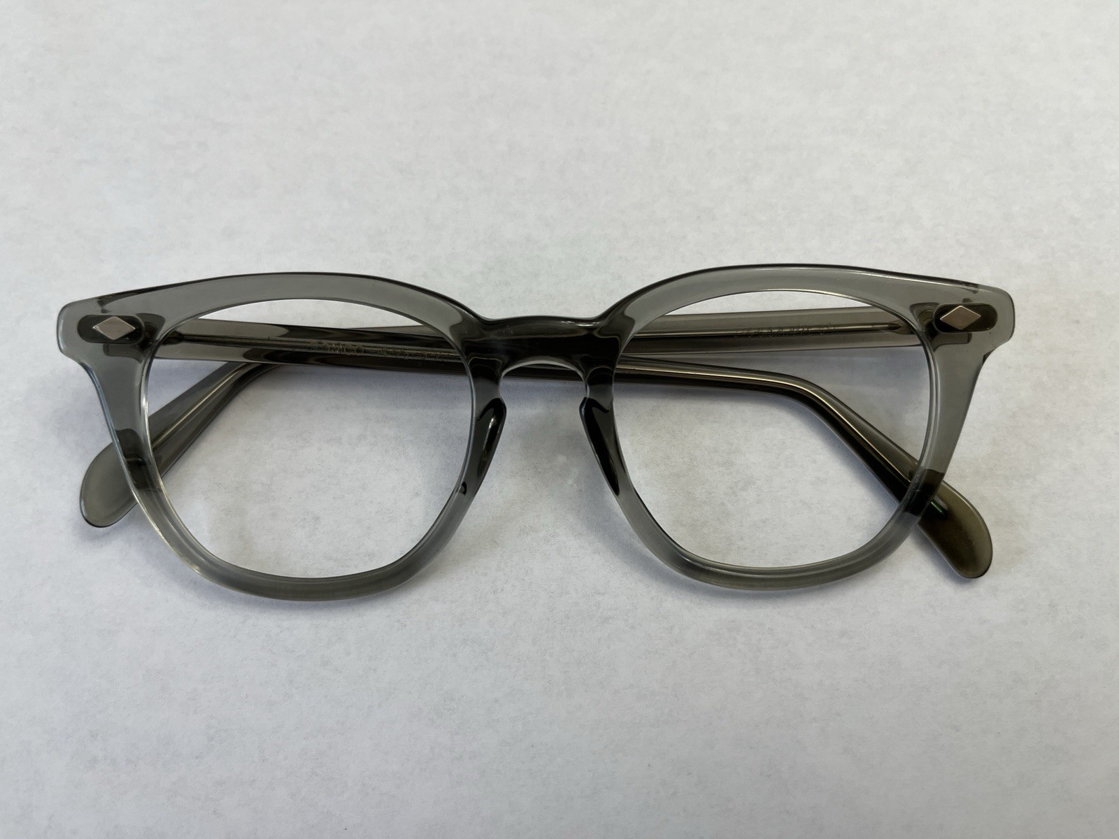 USS Military Eyeglasses Smoke Grey Acetate 48-20 Horn Rimmed Frame