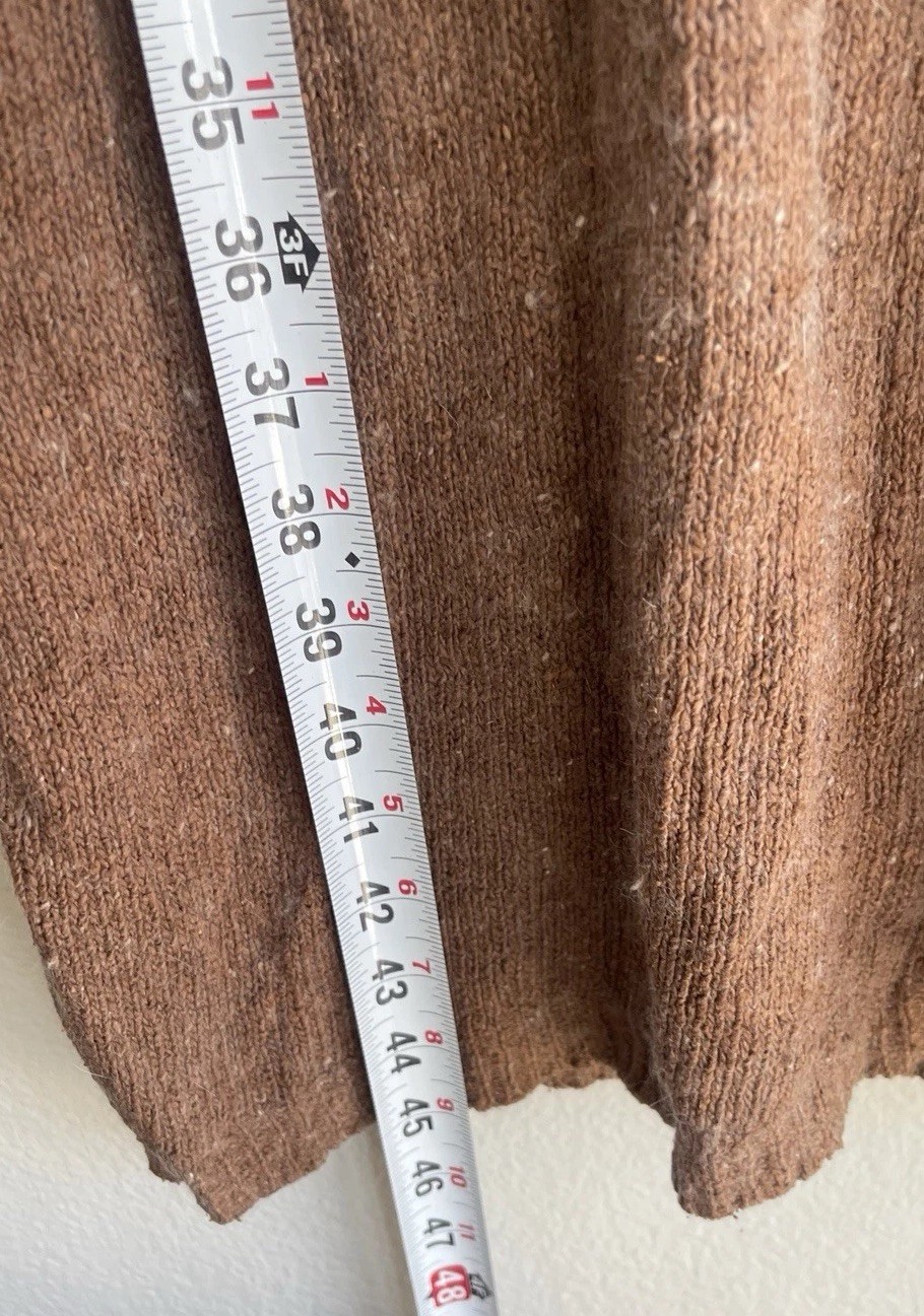 Vintage Germaine Astor 80’s Tube Sweater Dress Silk Angora Brown Women’s Sz S