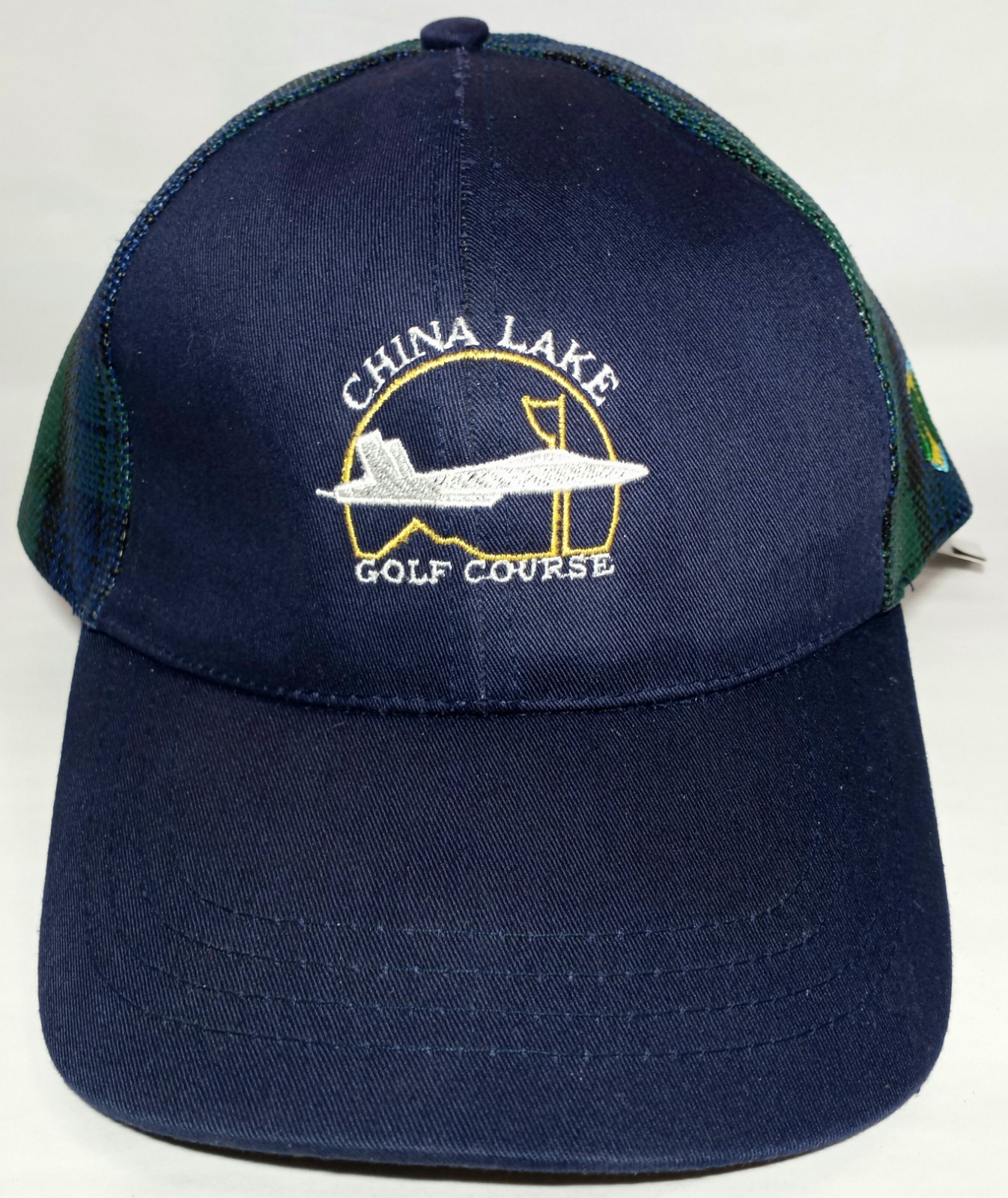 China Lake Golf Course Hat Mesh Tartan Adjustable Strap Back New With Tags