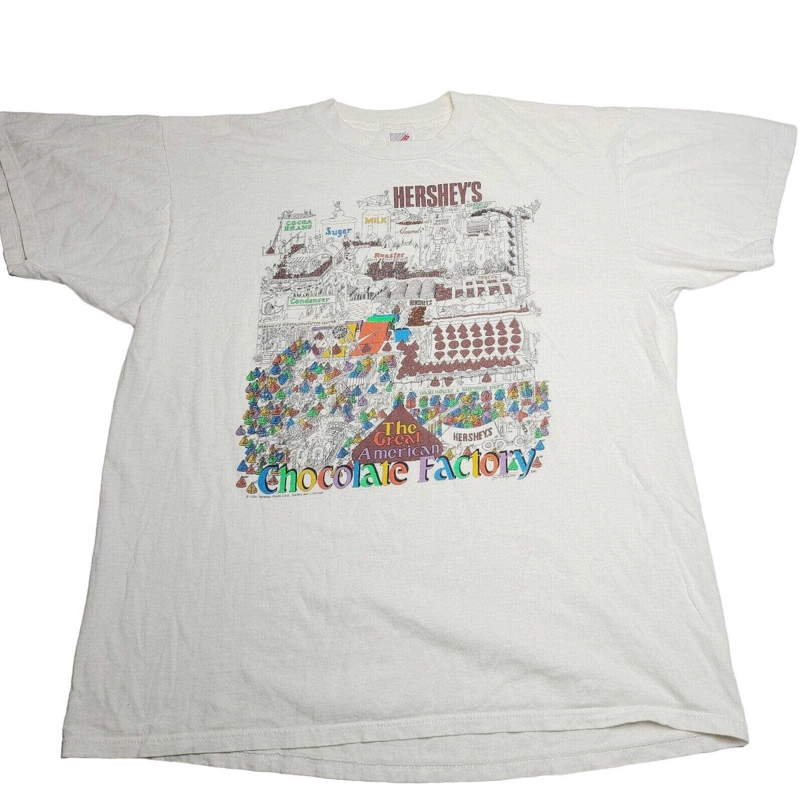VTG 1991 Jerzees Hersey’s The Great American Chocolate Factory T-Shirt Men’s XL