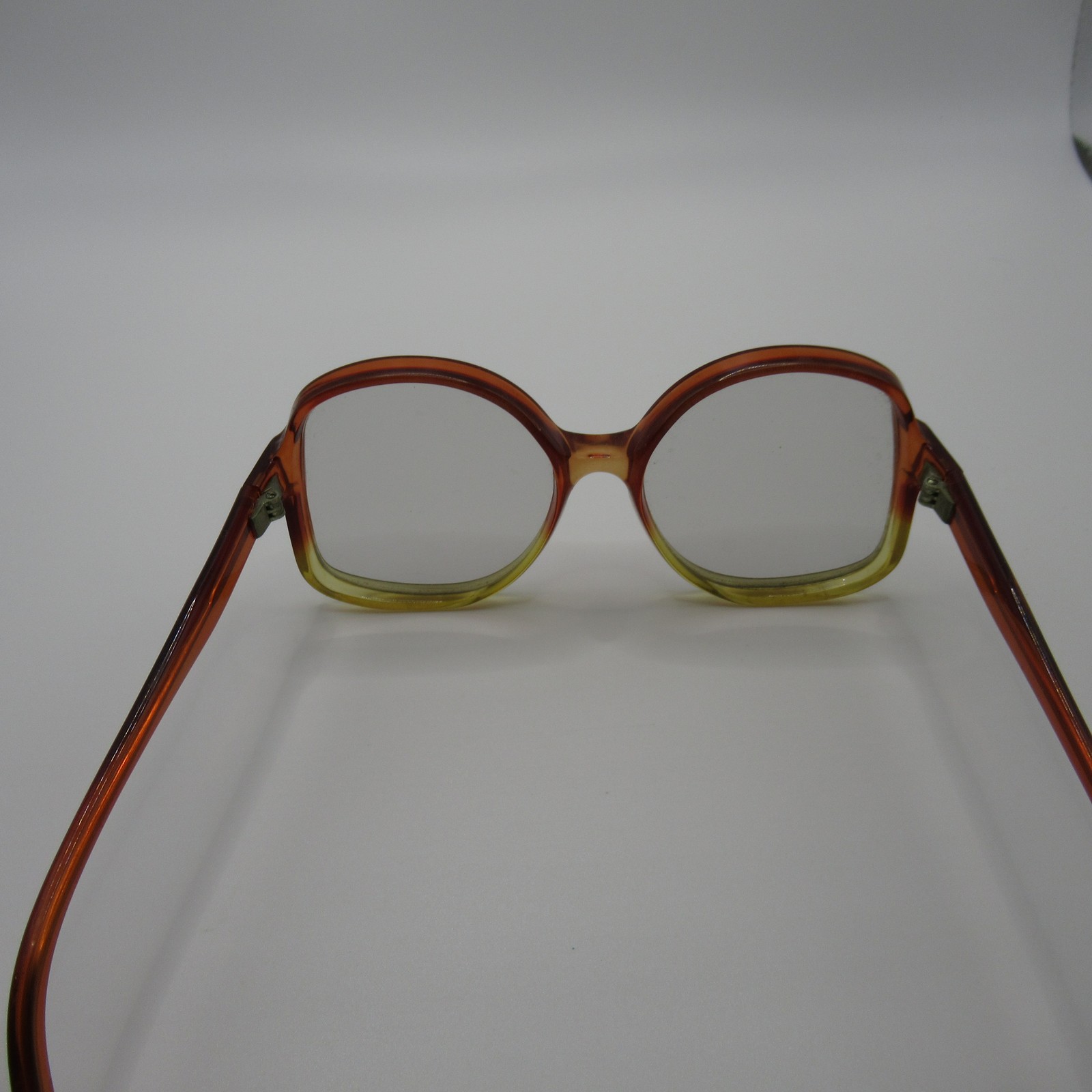 Vintage 1970s France Ombre Amber Yellow Eyeglass Frames Clear Lens