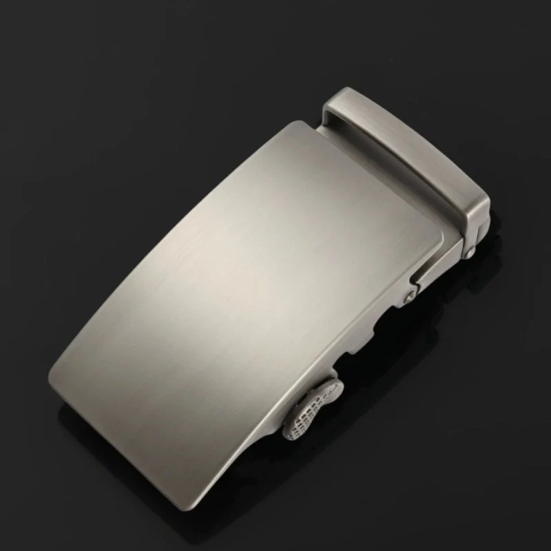 Men’s Black Metal Automatic Belt Buckle Alloy Ratchet Buckle
