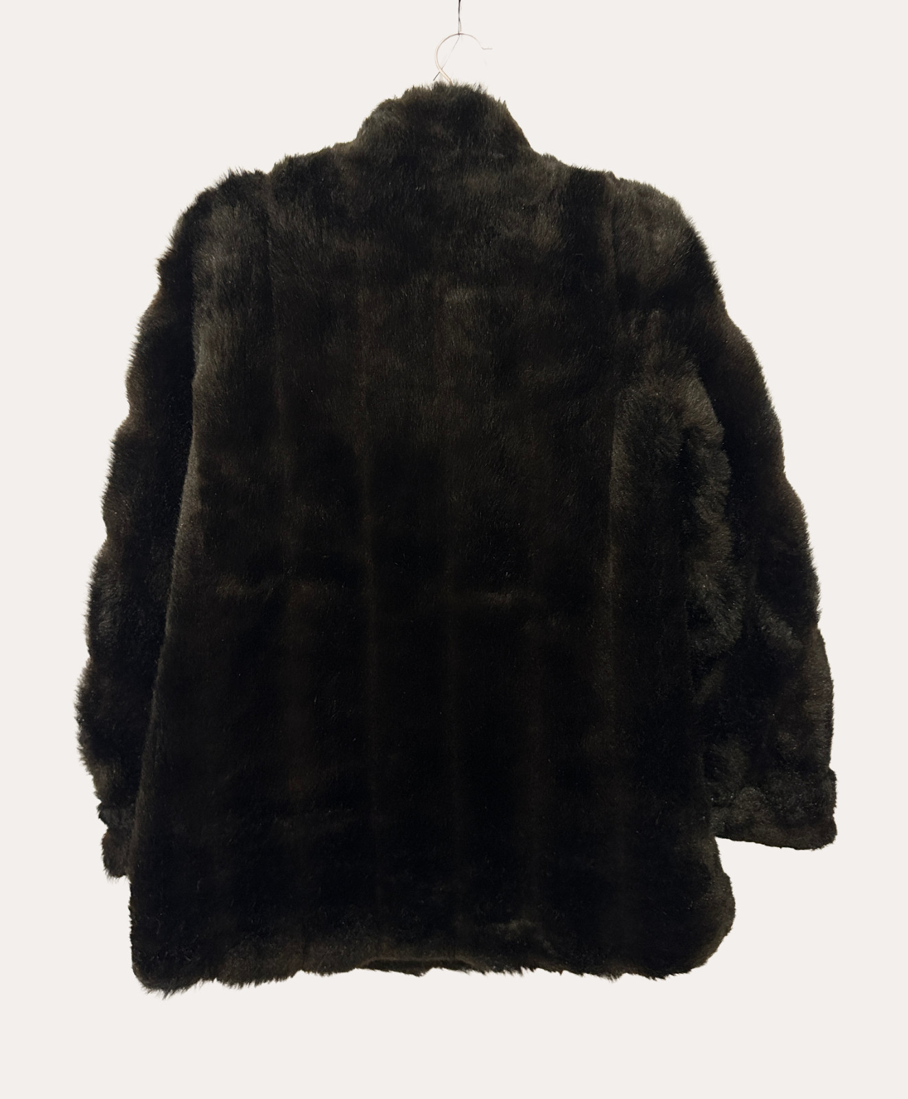 VTG 70s Sears Ultra Mink Hooded Faux Fur Coat Brown Plush Sportswear Jacket (S)