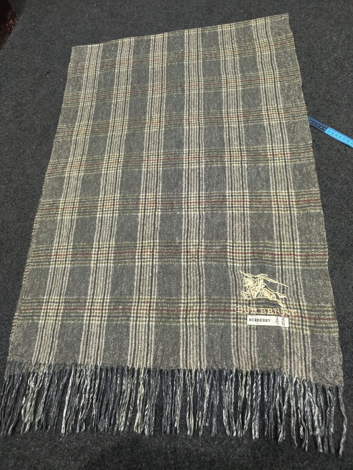 Burberry London Scarf Classic Check Shawl Wrap Vintage Plaid Made In Scotland