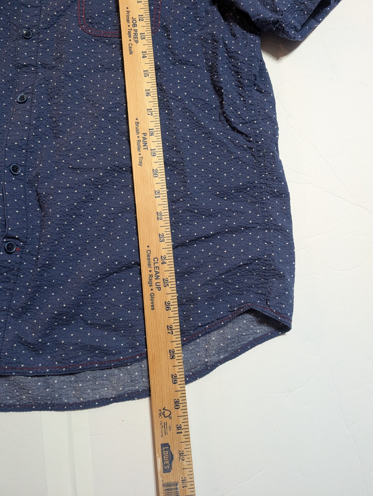 Vintage Italia 1958 Blue Polka‑Dot Cotton Shirt Contrast Trim Retro Y2K Size XL