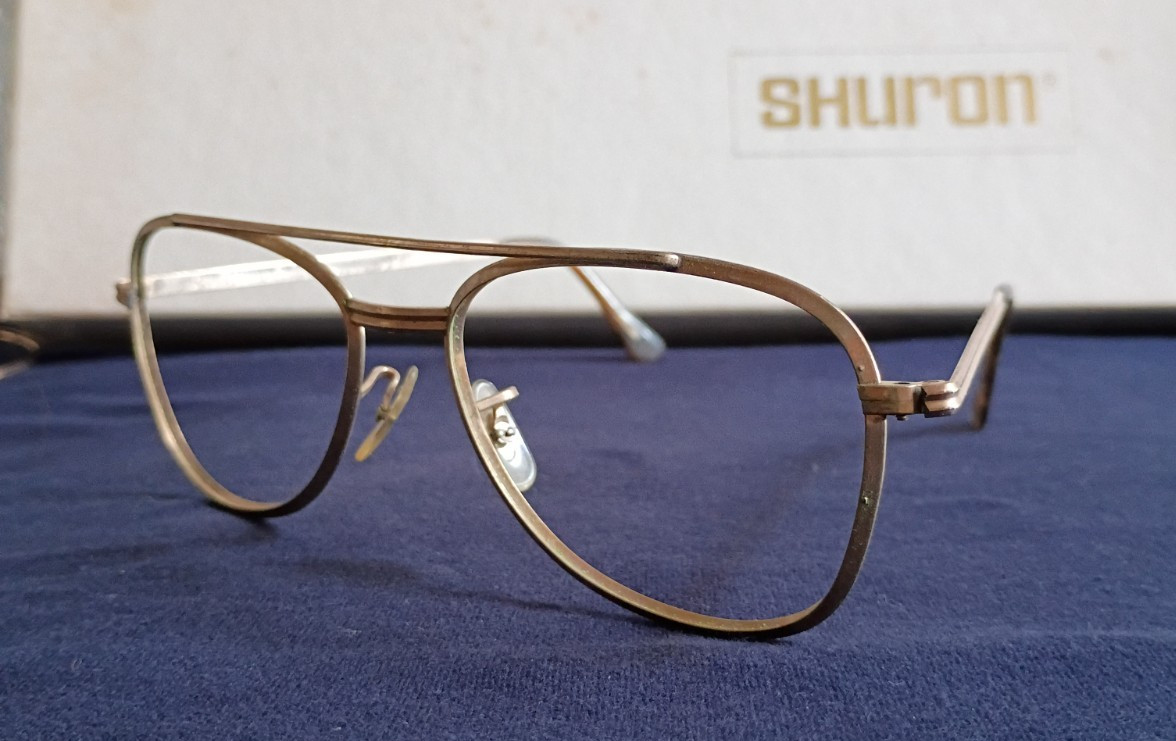 Vintage Aviator shape Shuron Gold Filled Eyeglasses frames 12K GF 58 17