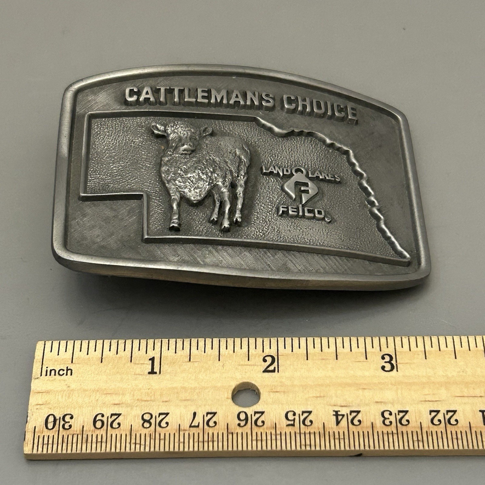 Vtg Iowa Cattleman Choice Felco Land O Lakes Belt Buckle Beef Farm Cattle Cow