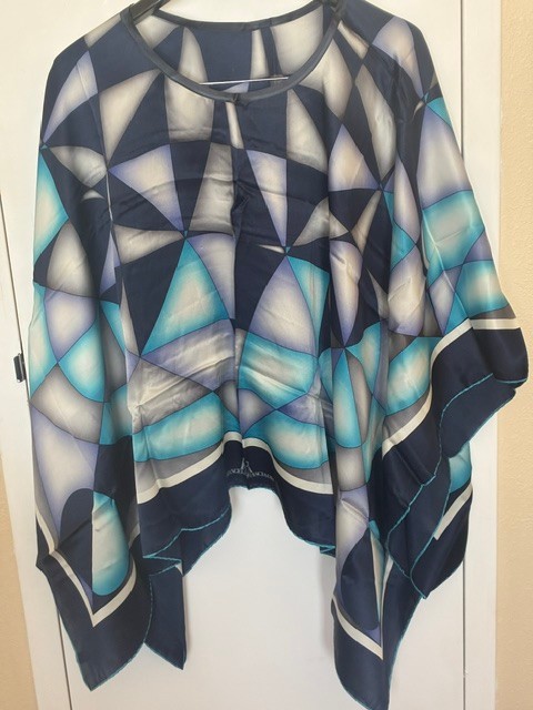 LAKE COMO SILK PONCHO BY PIERANGELO MASCIADRI BELLAGIO ITALY- New Optical