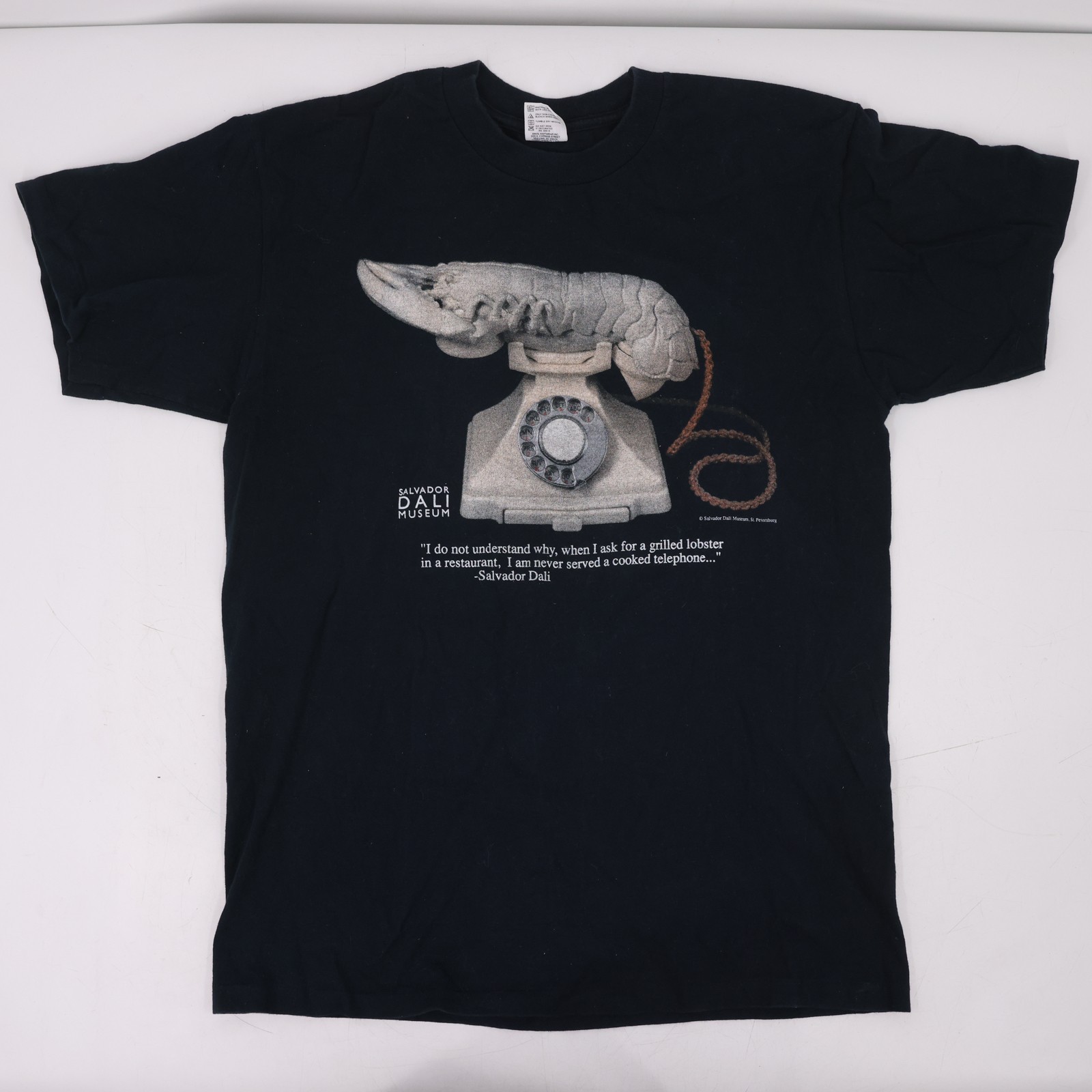 Vintage 90s Salvador Dali Grilled Lobster Phone Art T Shirt Large Single Stitch