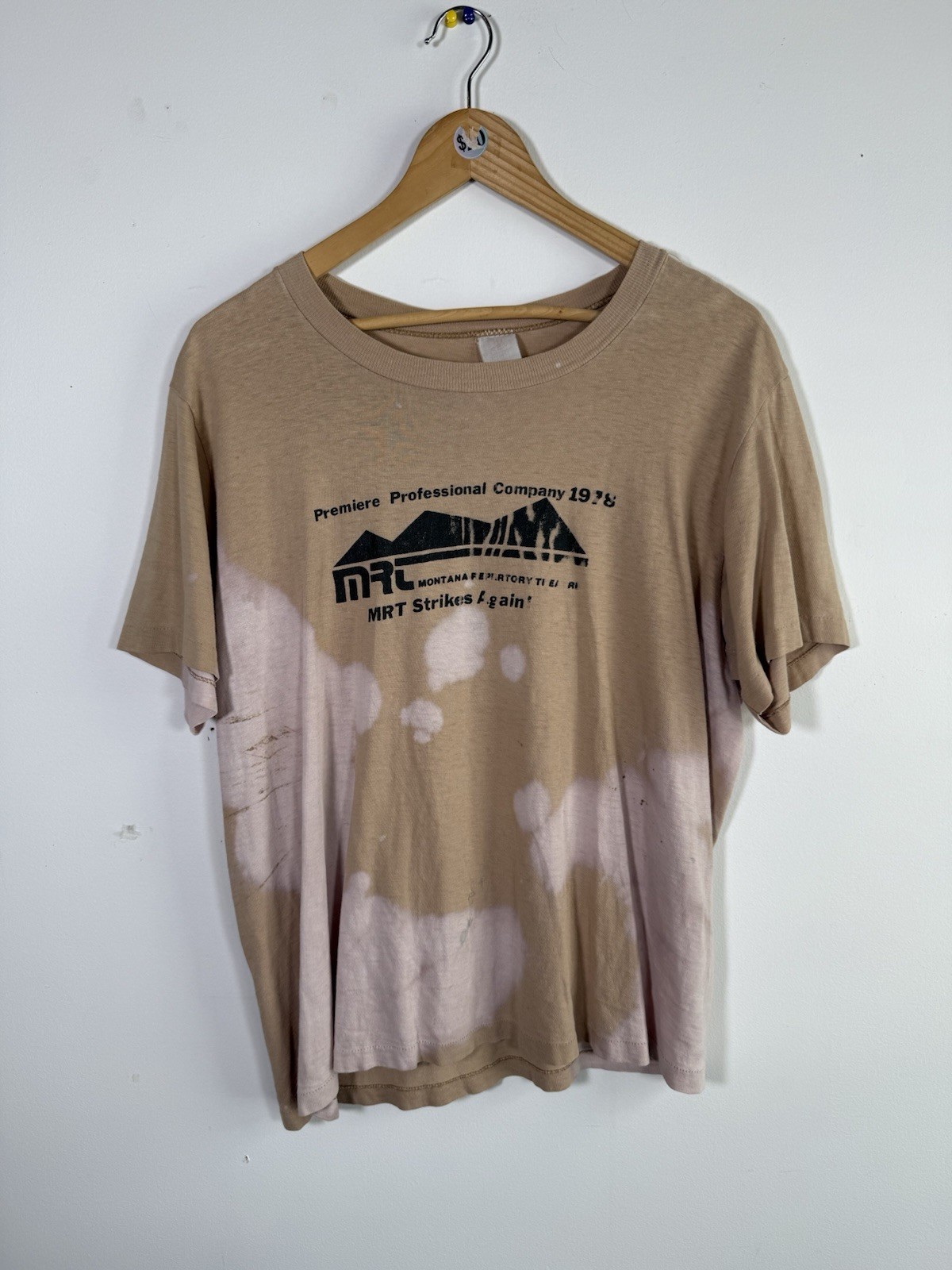 Hi Cru 70s Vintage Faded T Shirt Distressed Bleach Stained Graphic True Vtg Tee