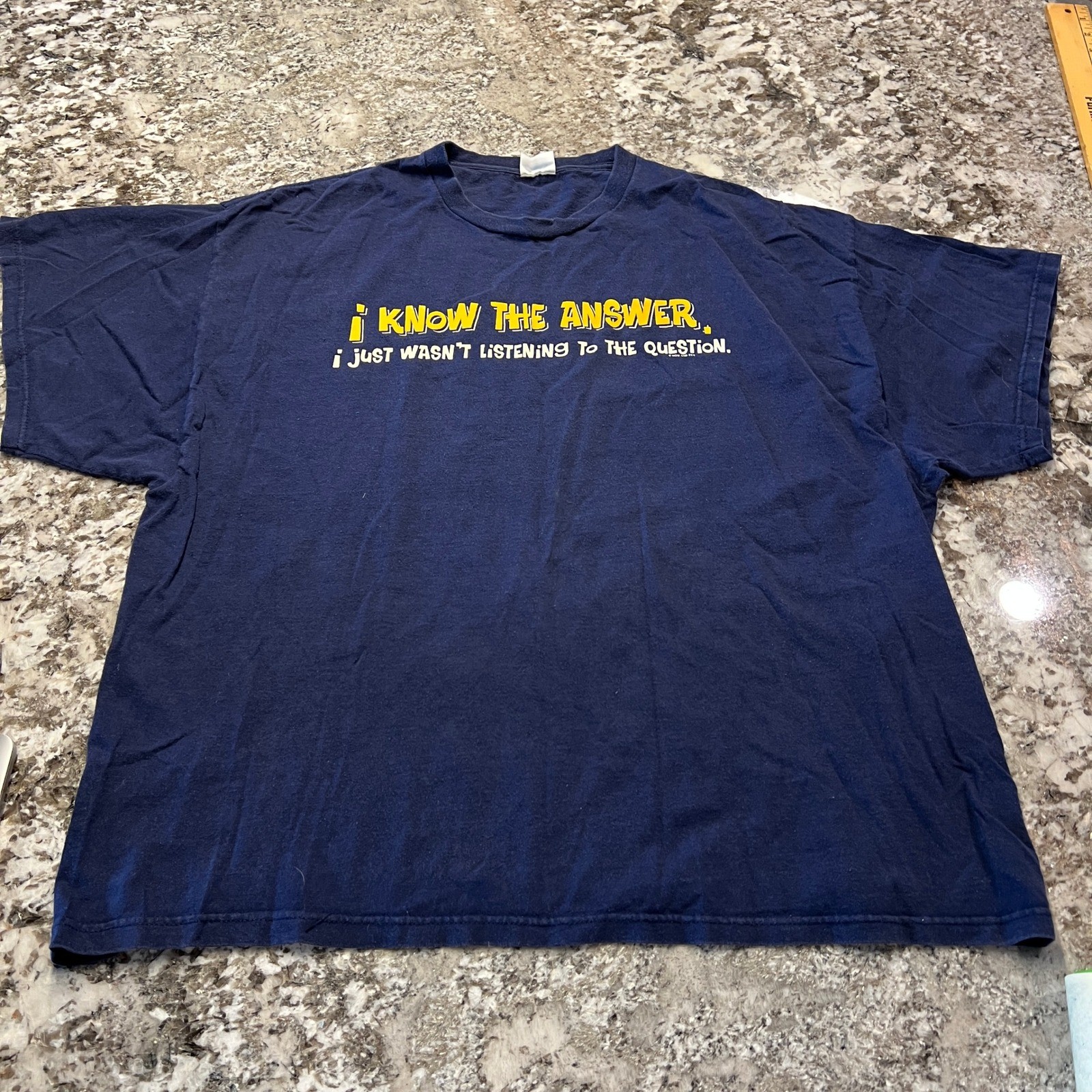 Vintage 1990s Delta Pro Weight Navy Blue Graphic Humor T-Shirt Mens XL 90s Tee