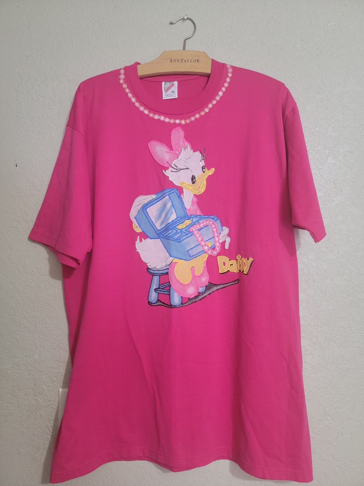 Vintage Nostalgic 80’s 90’s Puffy Paint Disney JERZEES SHIRT XL Daisy Duck