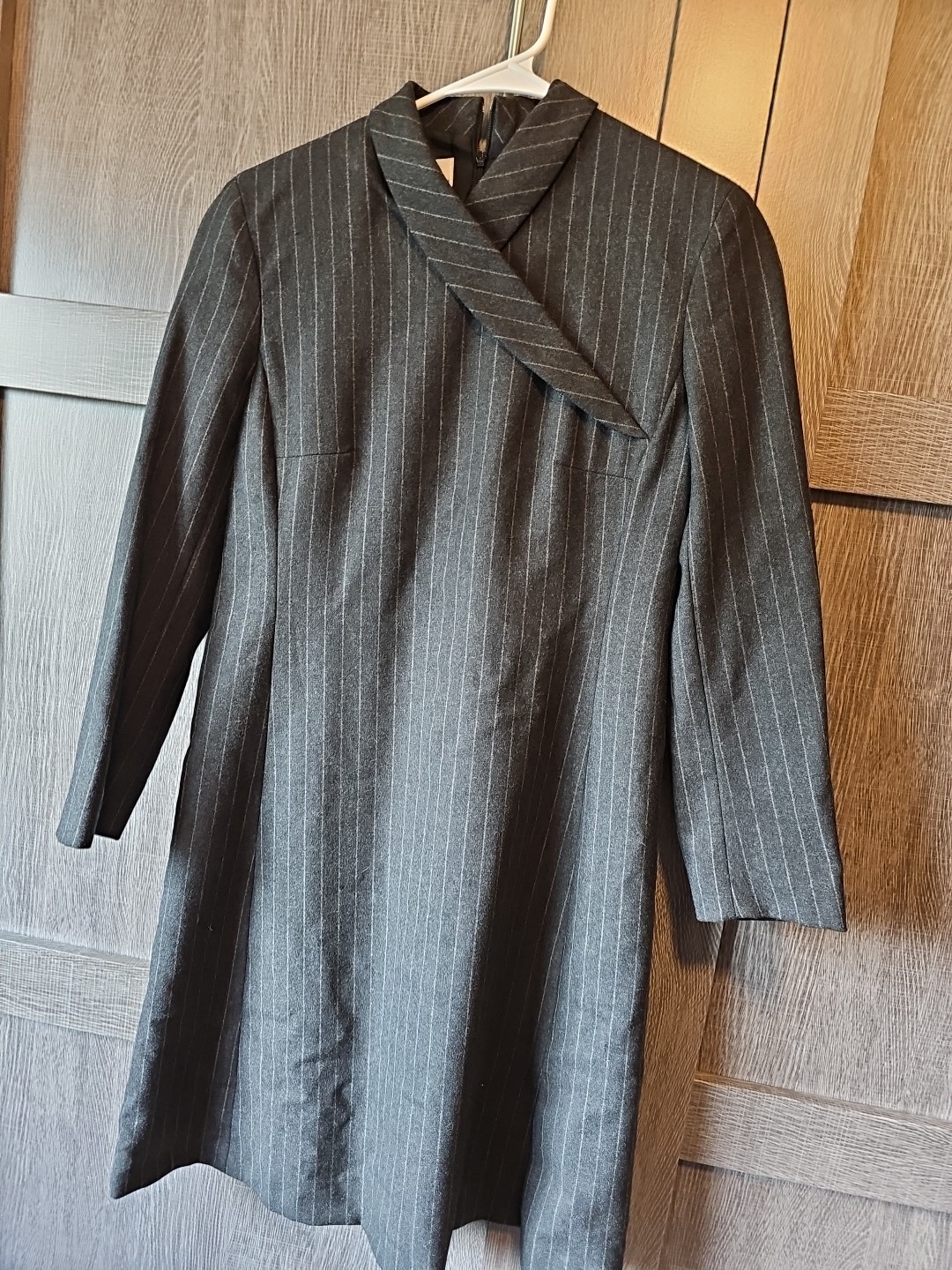 Marisa Minicucci Wool Cashmere Angora Dress Women Size 6 Grey Pinstripe Canada