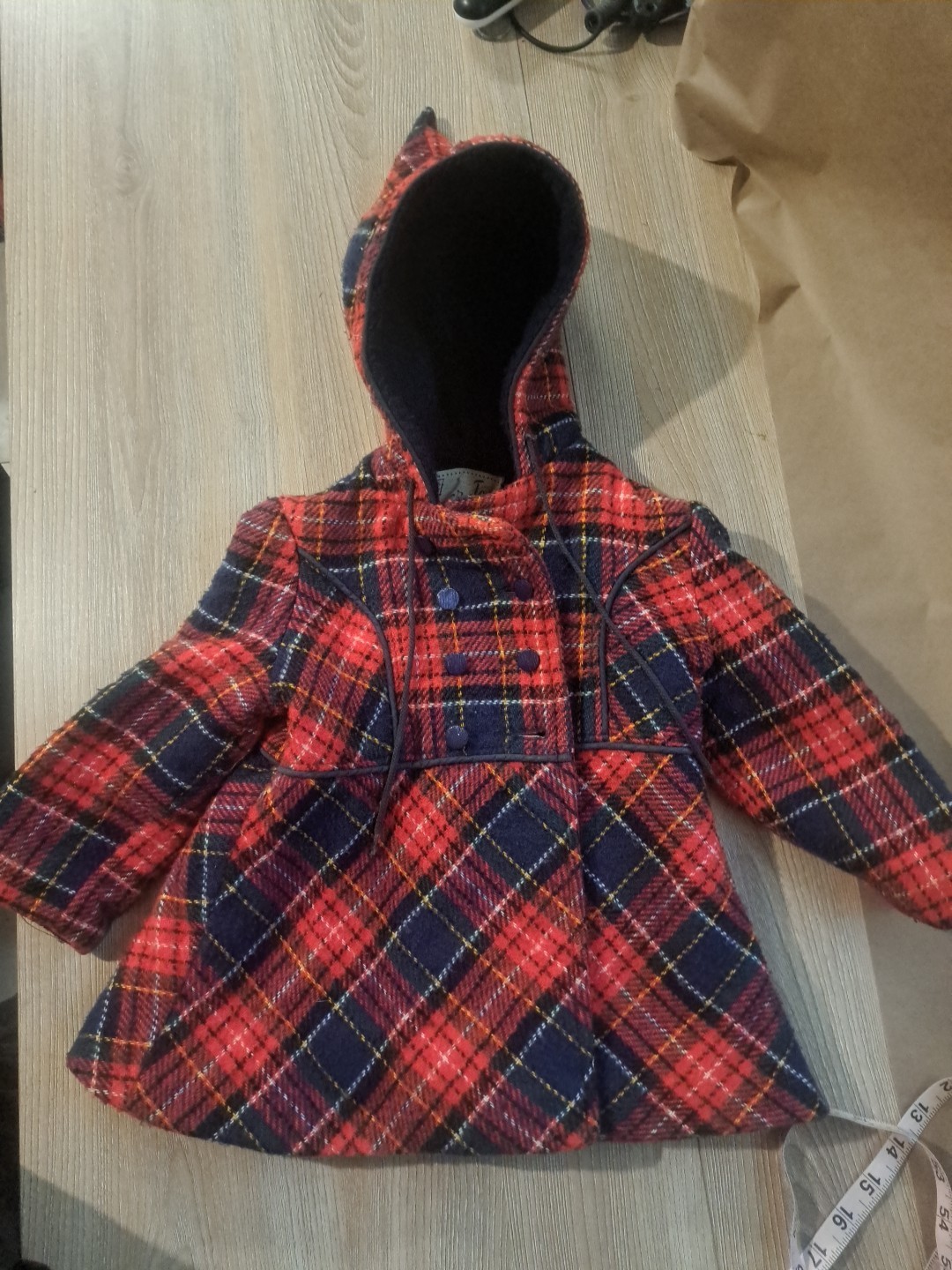 Vintage Girls Kaper Jac Wool Plaid Coat 1960s Size 2-3T? See Description