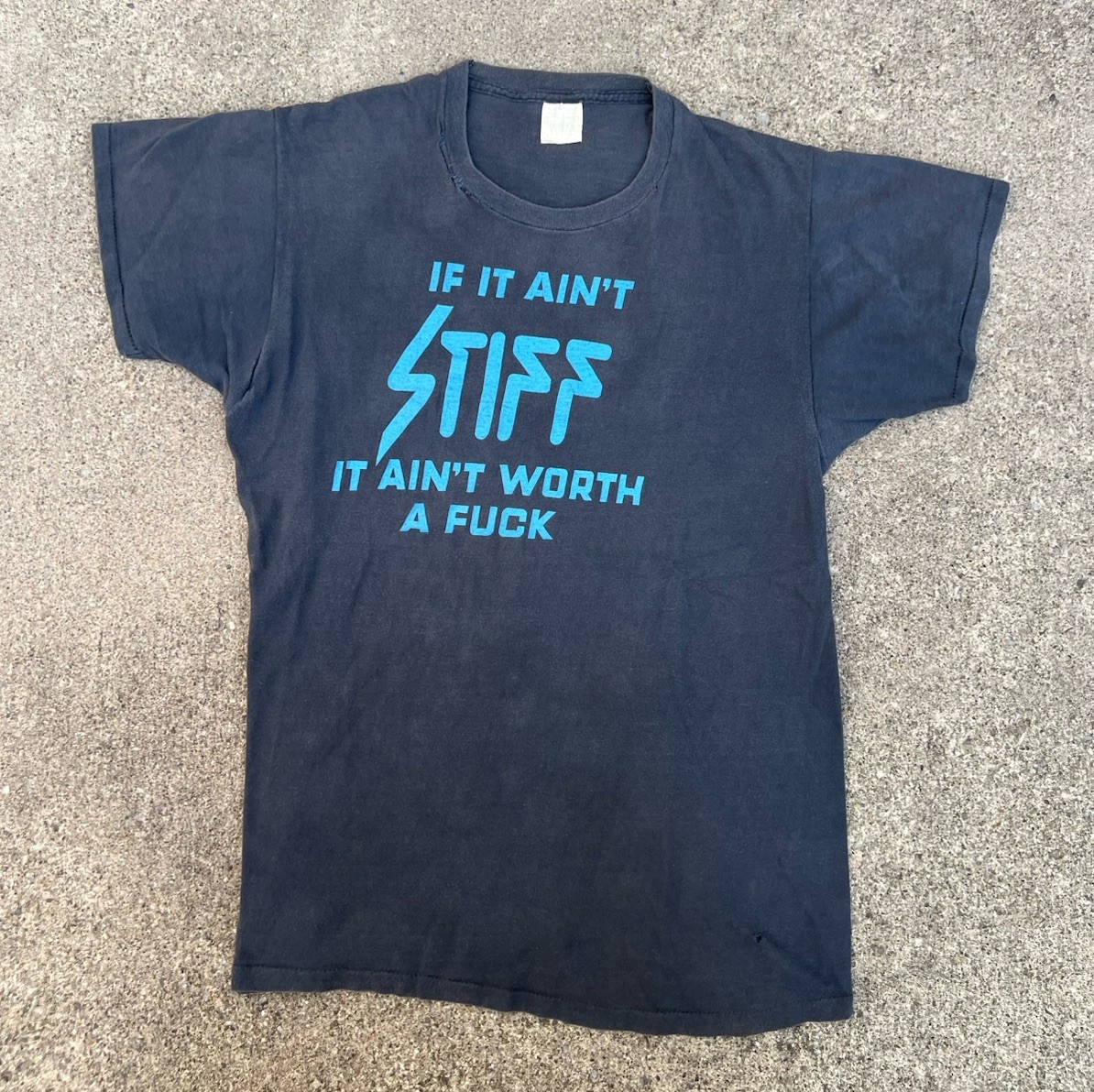 VTG 70s IF IT AINT STIFF IT AINT WORTH A FU** COSTELLO T Shirt XL 27.5” x 19”