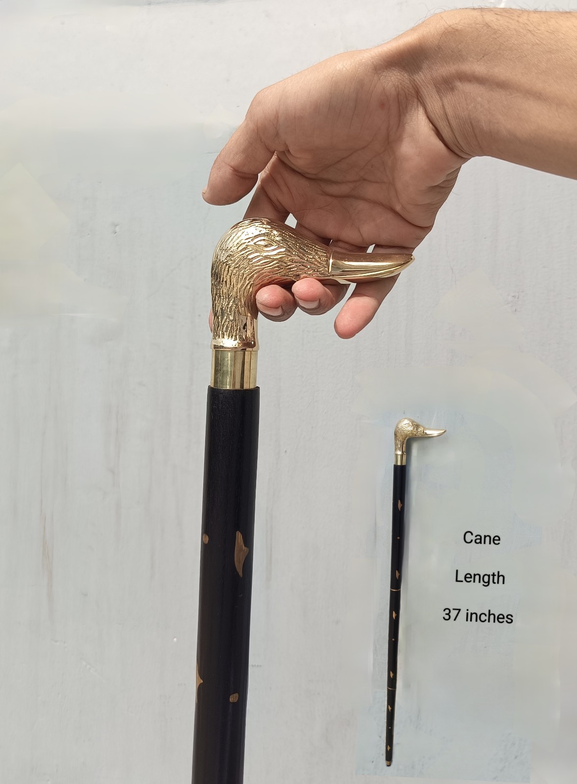 Handmade Rosewood Walking Cane with Duck Head – Wooden Walking Stick Handle