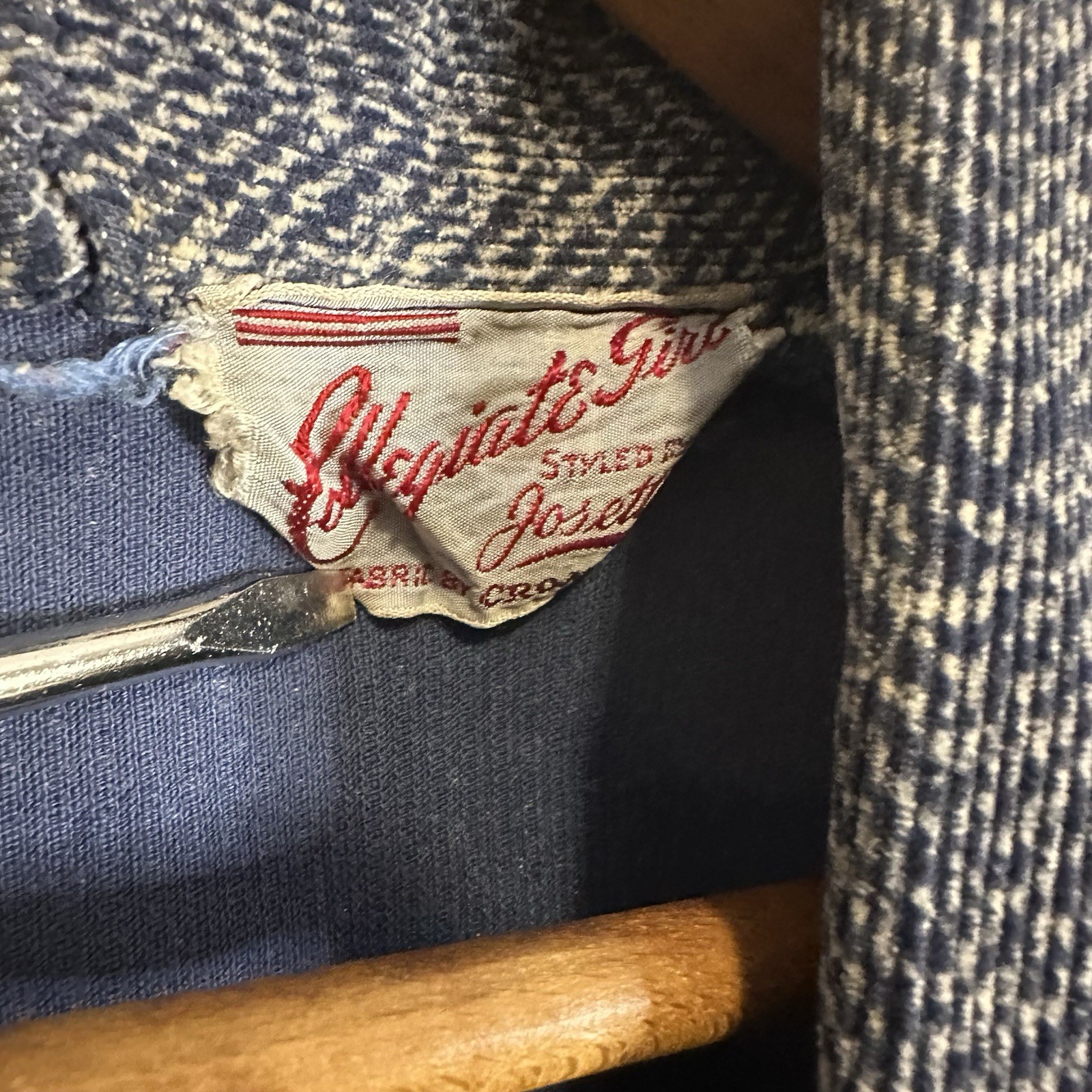 Vintage 50/60s Collegiate Girl Josette Corduroy Trimmed Light Jacket Handmade M