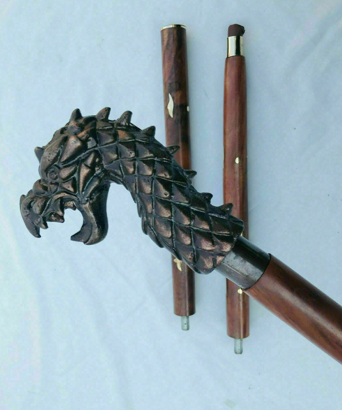 Dragon Head Walking Wood Cane Stick Solid Wooden Cane Casual Gifts for Women/Men