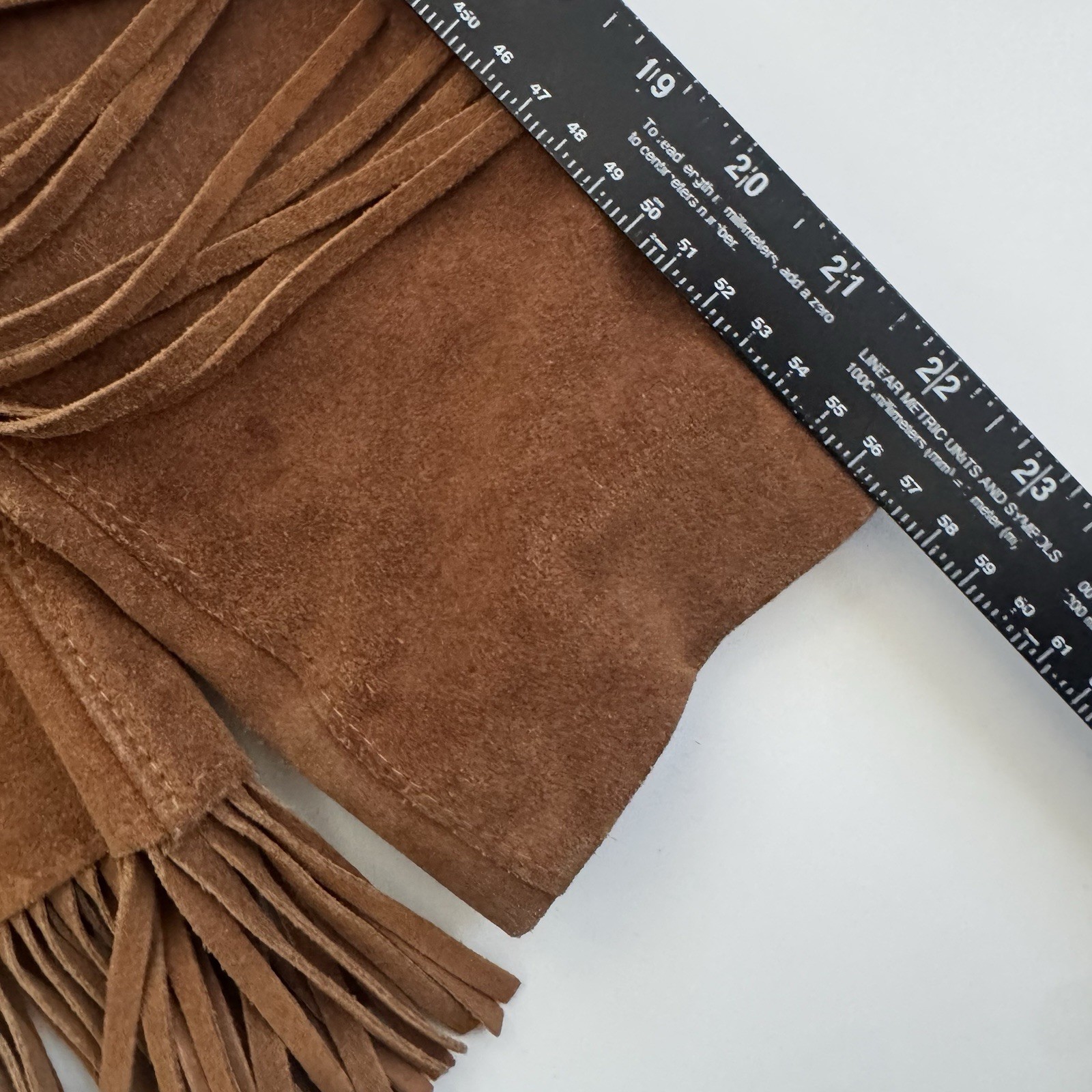 VTG 70s Jo-Kay Suede Leather Jacket Brown Western Fringe – Women’s S? 23x 17.5