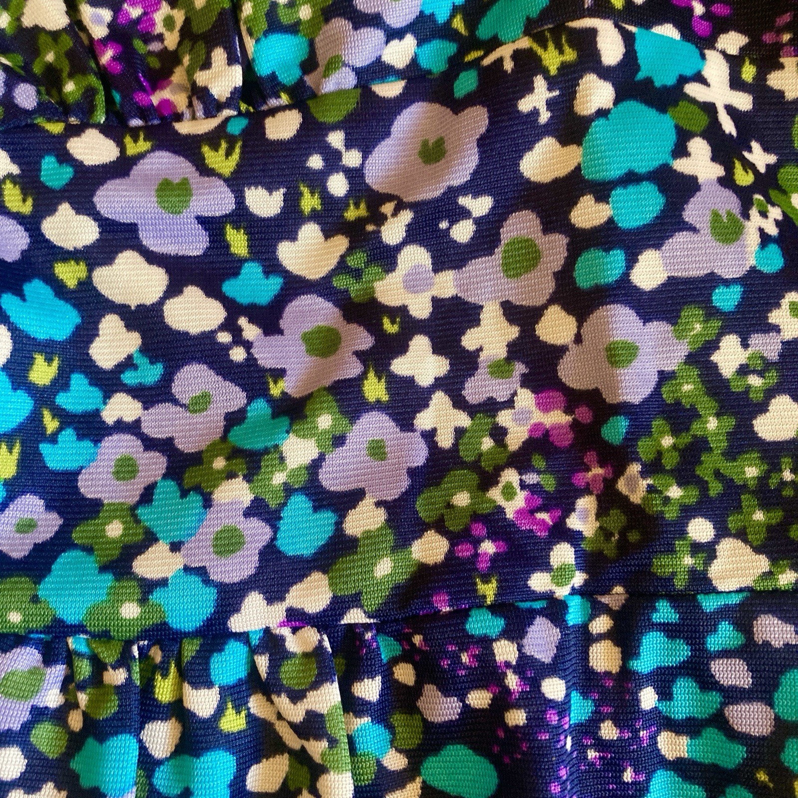 Vintage 60s 70s Sunday’s Child Psychedelic Floral Flower Power Mini Dress Mod