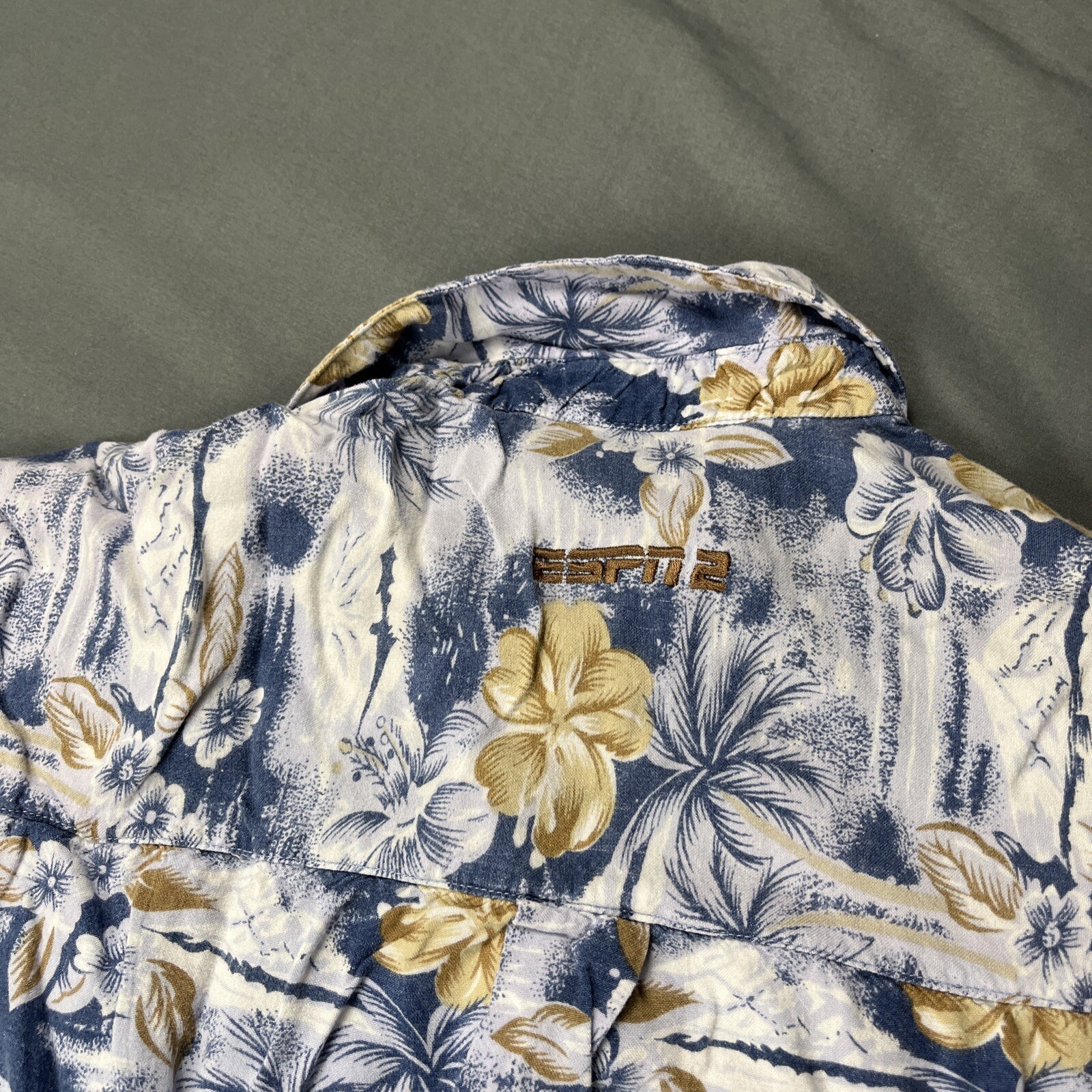 Vintage ESPN Hawaiian Shirt Large Multicolor VTG Unisex Adult Sports