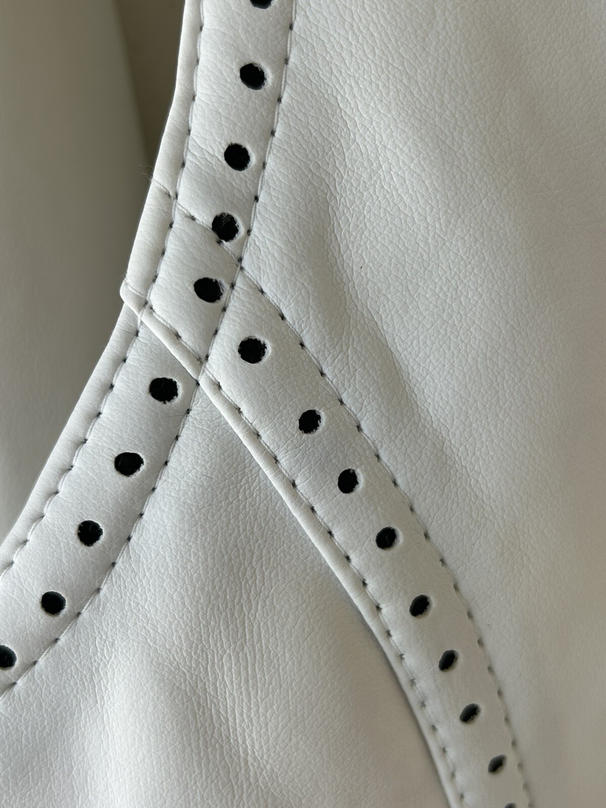 VTG 80s/90s STYLEWORKS 2 Pc White Glam Pleather Jacket Sz 12 Crop Tank Top Sz 14