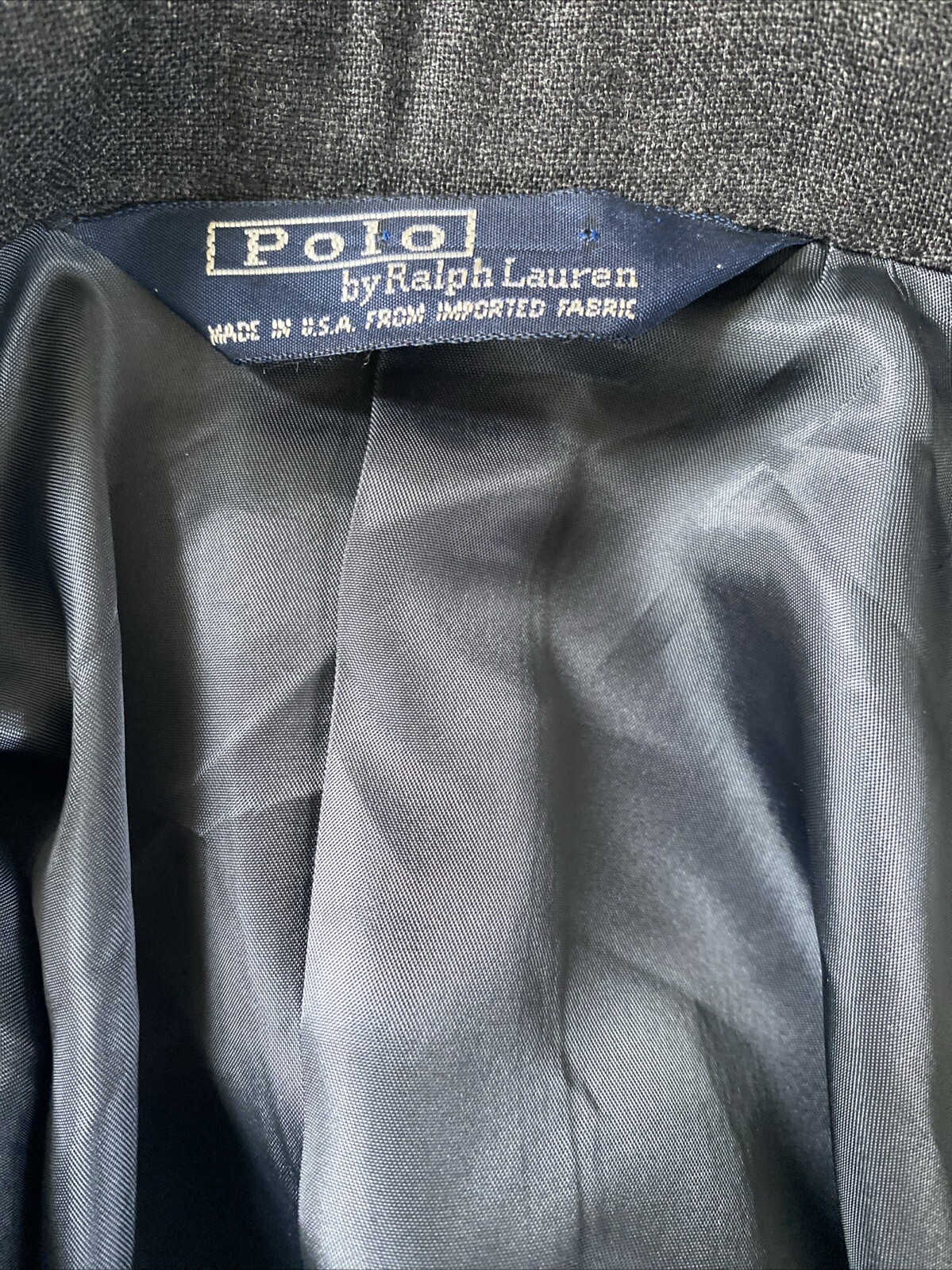 POLO Ralph Lauren Vtg 80s 90s 3 Roll 2 Gray Wool Flannel Jacket 41L Blazer