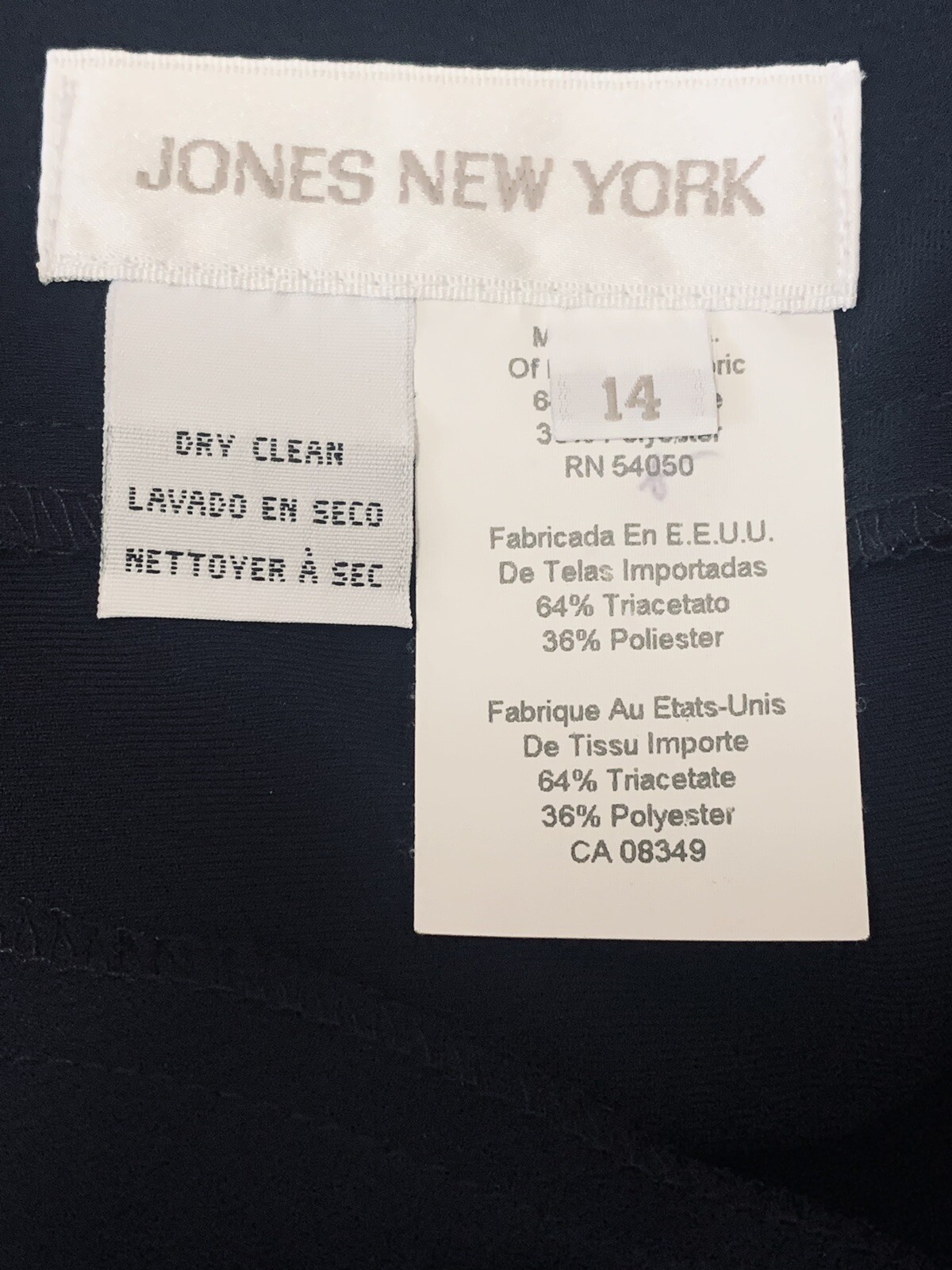 ‘90’s Vintage Jones New York Kick Pleated Skirt Knee Length Black Size 14