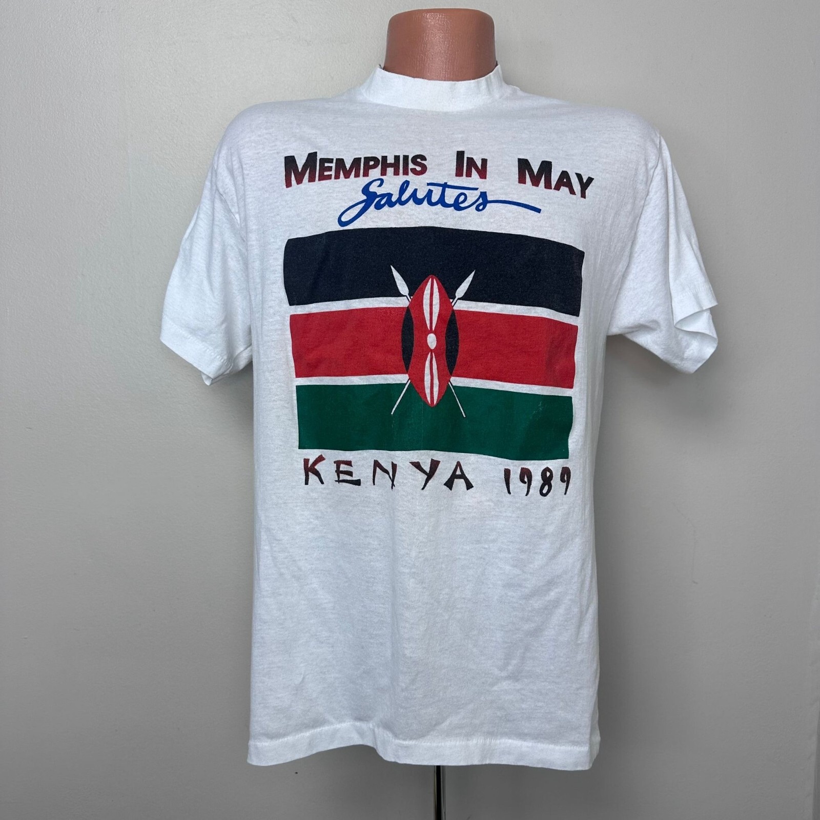 Vintage 1980s Memphis in May Salutes Kenya 1989 T-Shirt Selec-T TeeJays 80s Tee