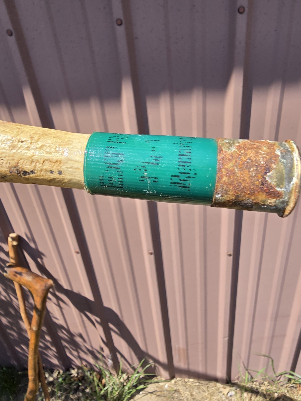 Hand Carved Folk Art Bird Head Walking Stick Cane Rustic Wood 39.25″