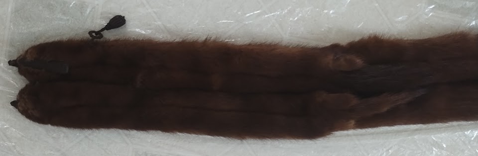 Vintage Fur Nakamura 6 Pelt Brown Mink Fur Stole Wrap Ginza Toyko, Never Worn