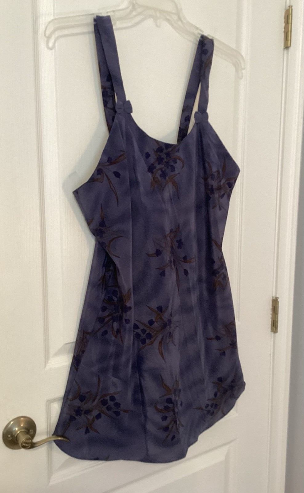 VTG Contessa di Roma Satin Robe Nightgown Set XL NWT Purple Floral Kimono 90’s