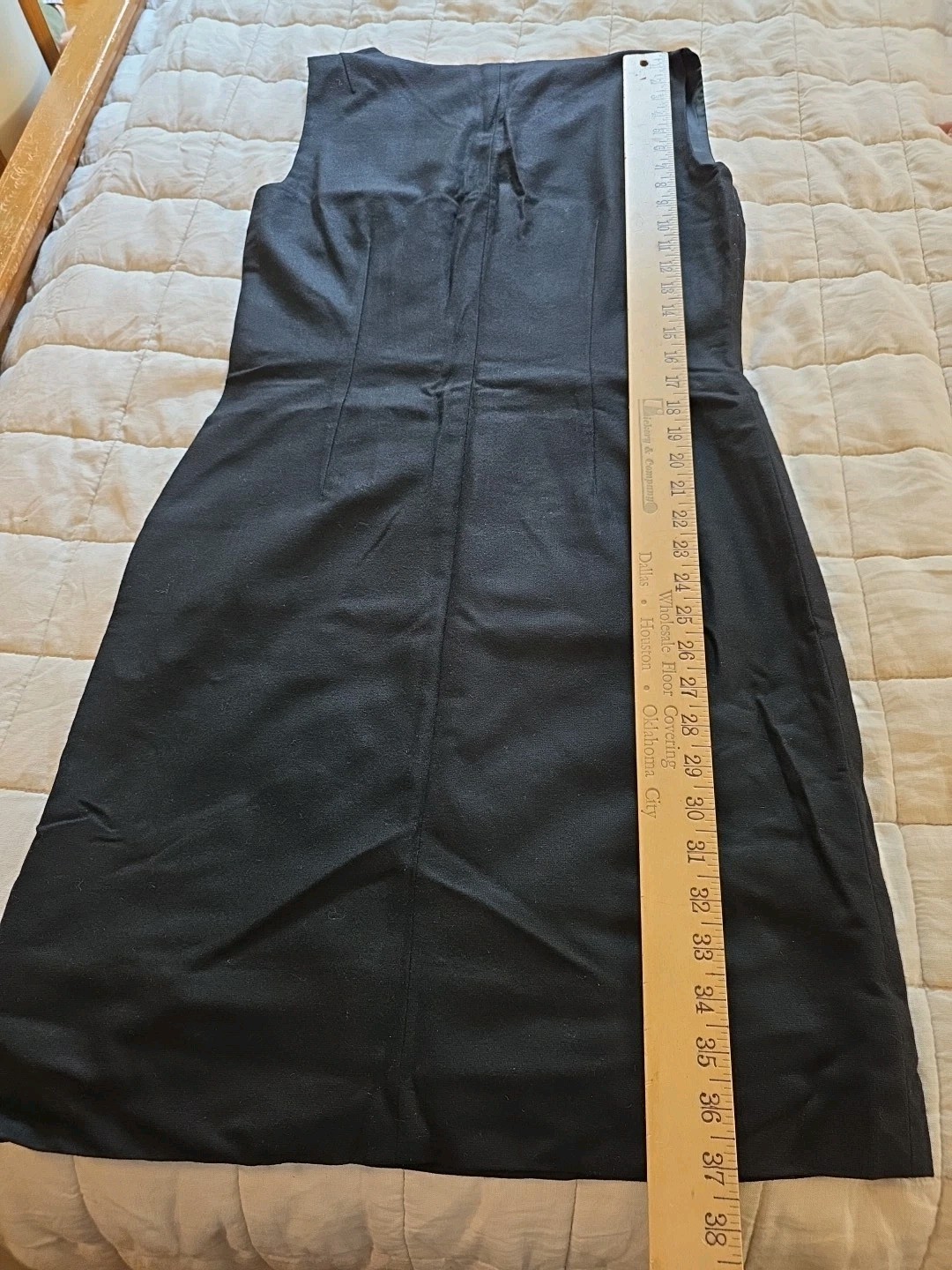 Vtg 60s 70s Unbranded Womens Mod Dress Black Sleeveless. Medium
