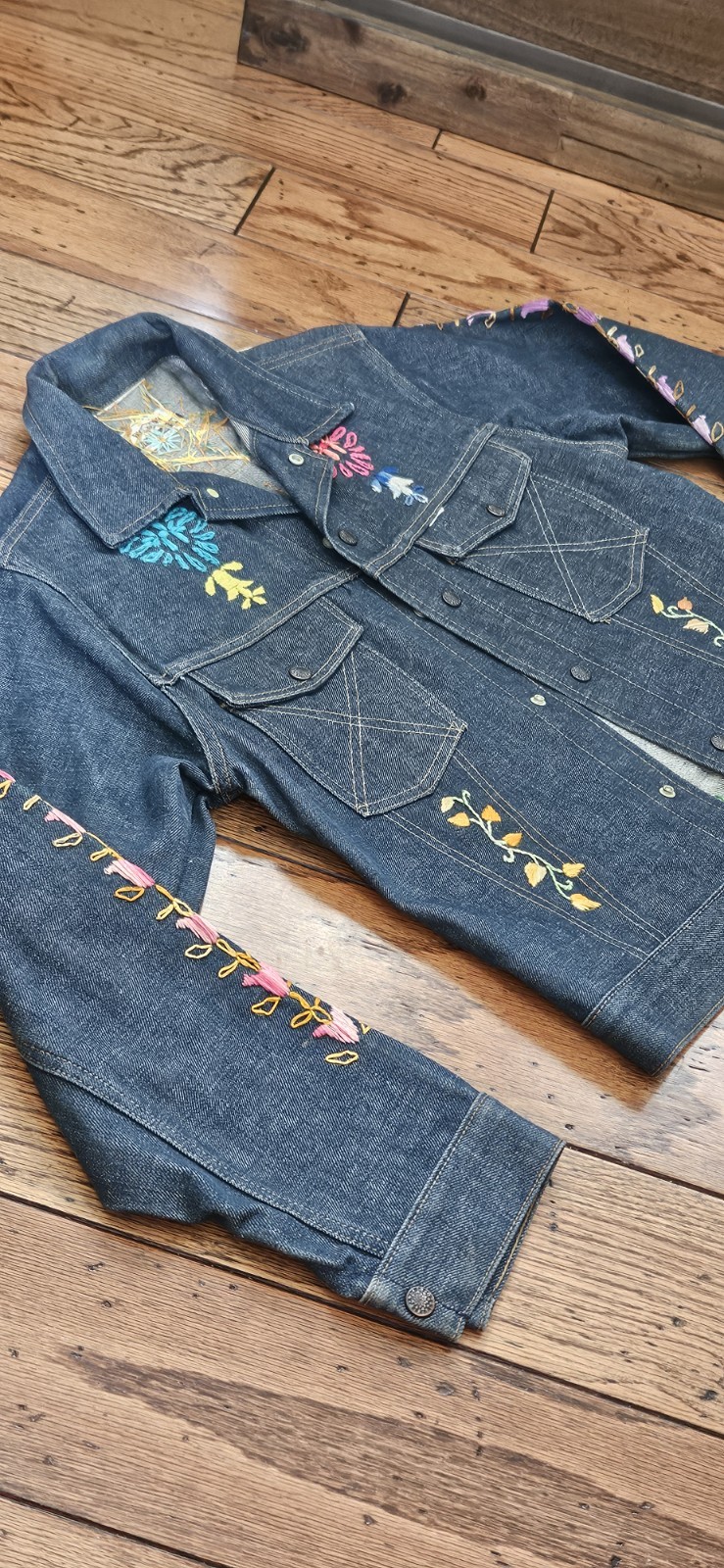 Big Yank Sanforized Denim Jacket Custom Embroidery USA Dead Stock 1960’s Vintage
